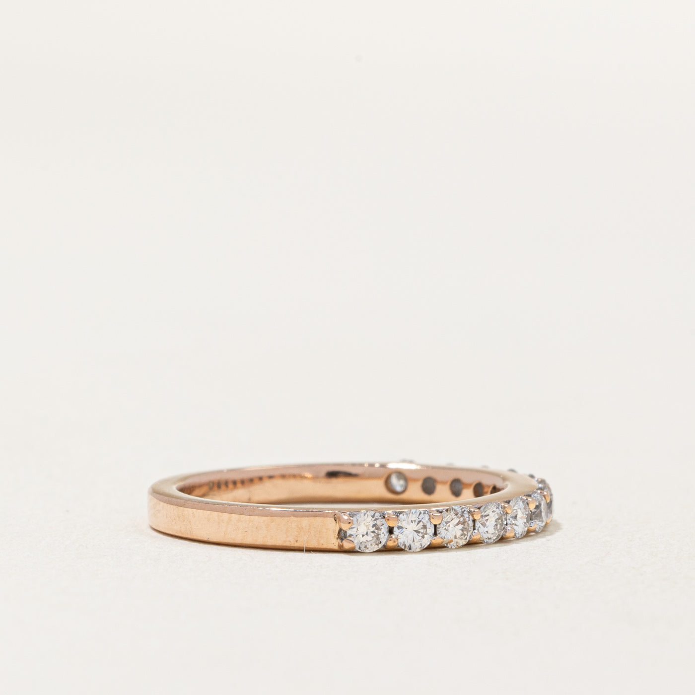 Alliance semi-éternité en or rose 18 carats sertie de diamants | 0,50 ct VS1/VS2 H/I | Taille 6 | 