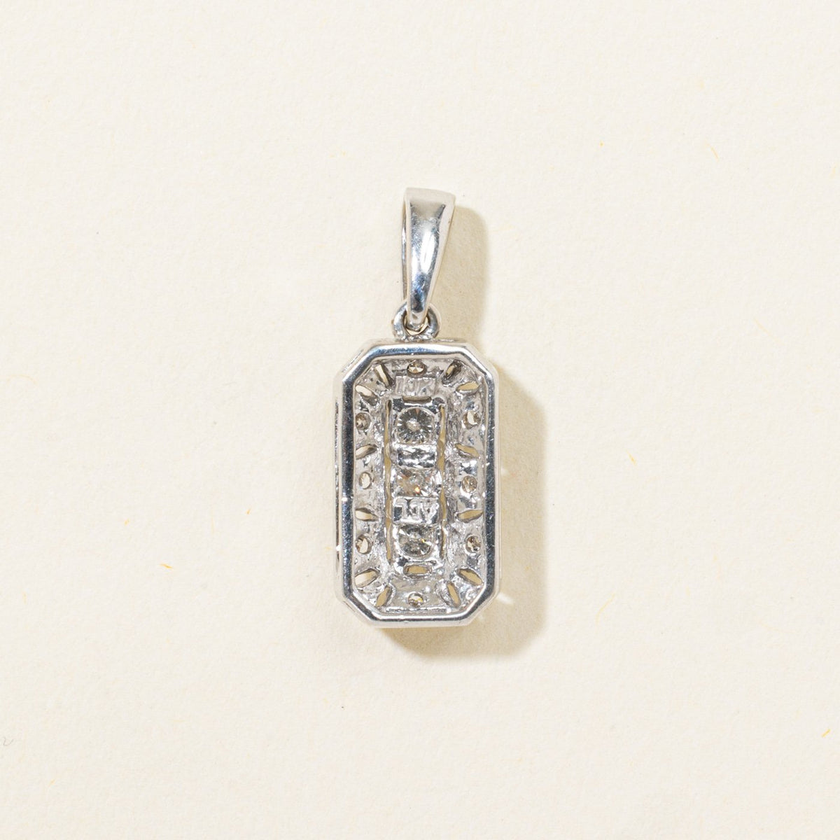 10k Three Stone Diamond Geometric Ornate Pendant | 0.20ctw