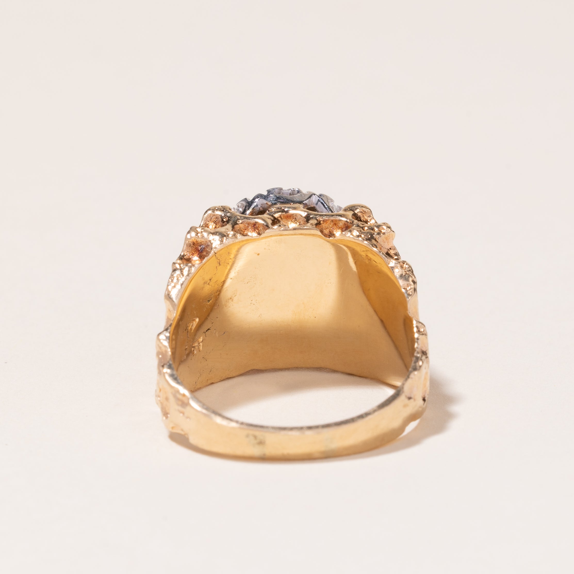 Bague cocktail en or jaune 14 carats et diamants | 0,84 ct | Taille 9,5 