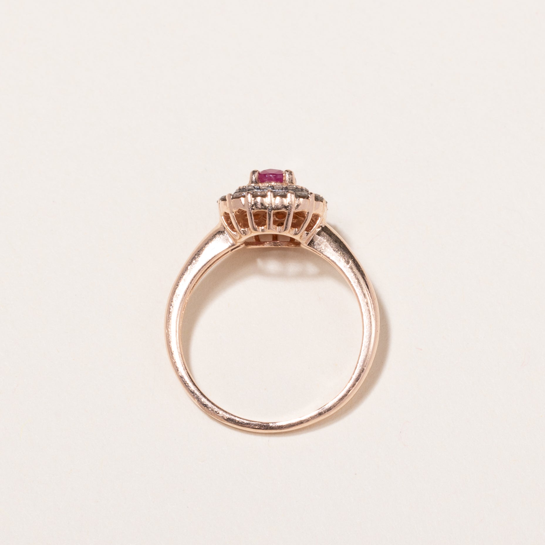 14k Rose Gold Ruby and Diamond Ring | 0.54ctw, 0.43ctw | SZ 5.5