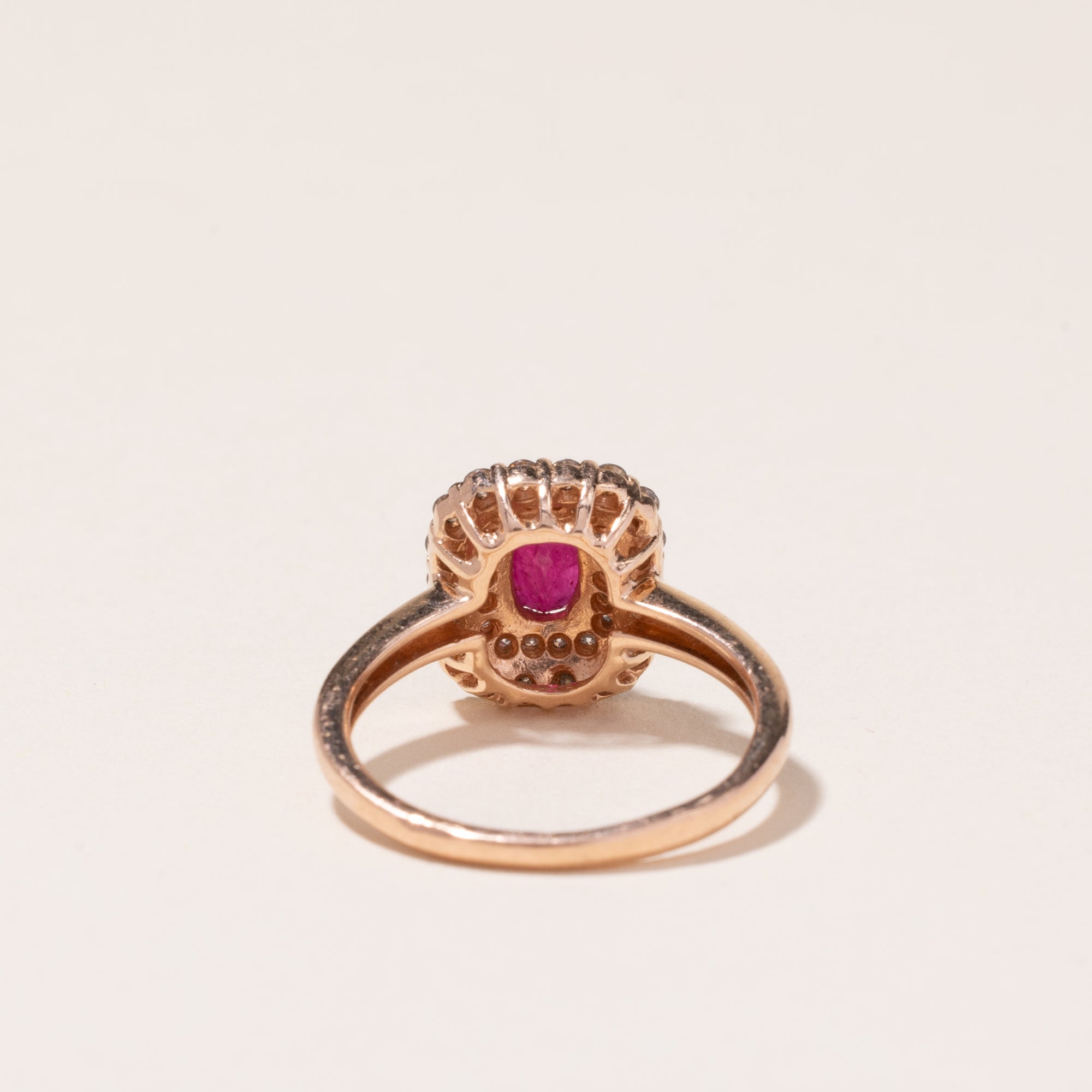 14k Rose Gold Ruby and Diamond Ring | 0.54ctw, 0.43ctw | SZ 5.5