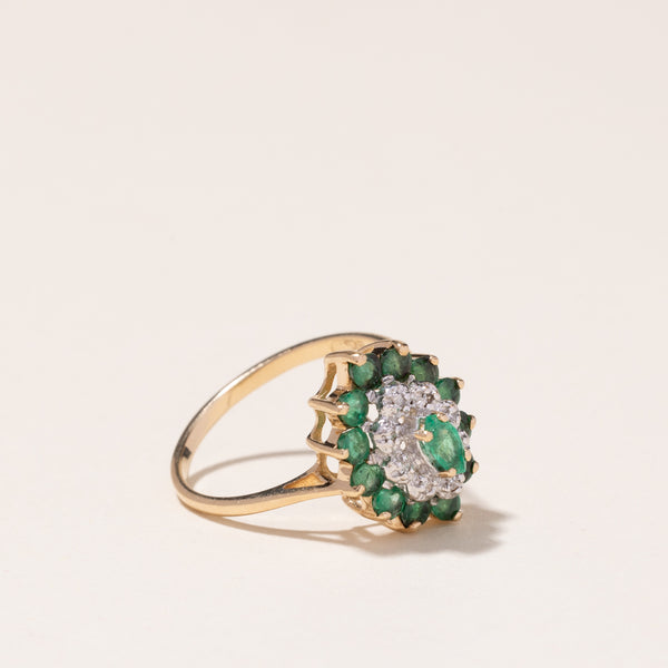 10k Yellow Gold Emerald & Diamond Ring | 0.68ctw, 0.04ctw | SZ 5.75