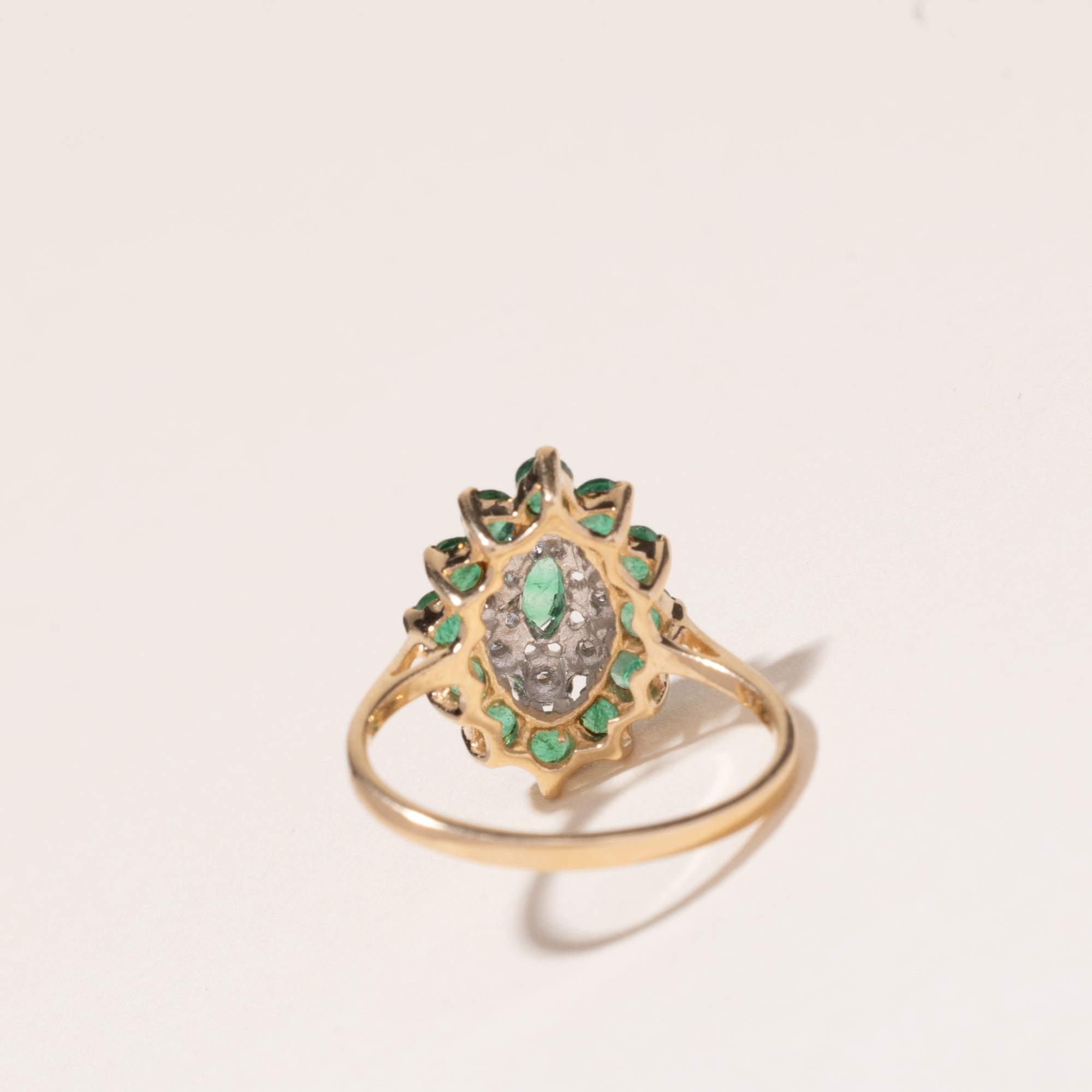 10k Yellow Gold Emerald & Diamond Ring | 0.68ctw, 0.04ctw | SZ 5.75