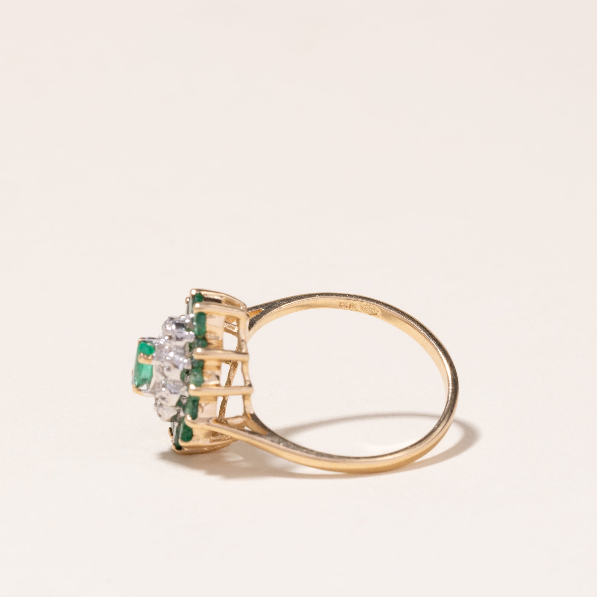 10k Yellow Gold Emerald & Diamond Ring | 0.68ctw, 0.04ctw | SZ 5.75