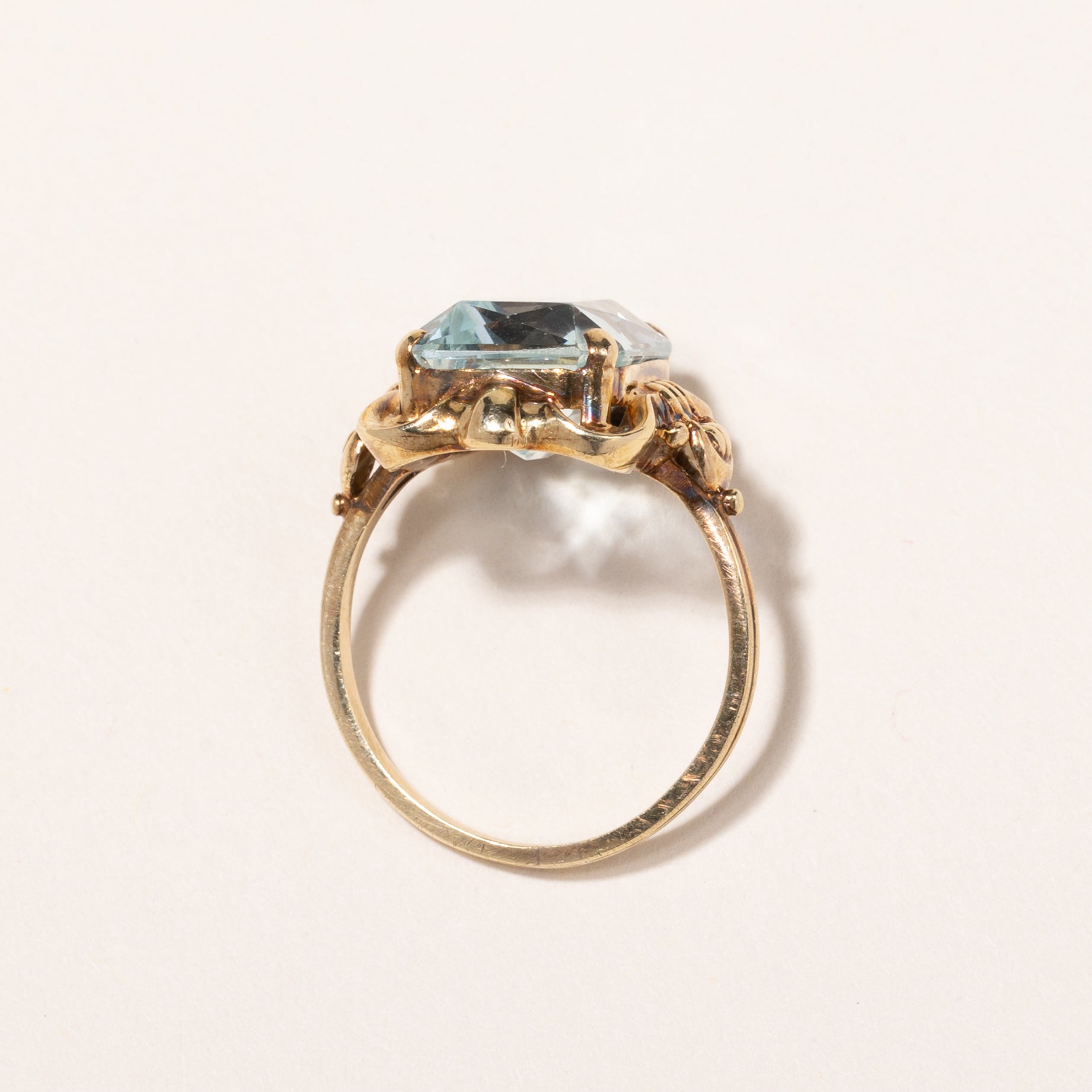 Bague en or jaune 14 carats et aigue-marine | 8,03 ct | Taille 6,5 