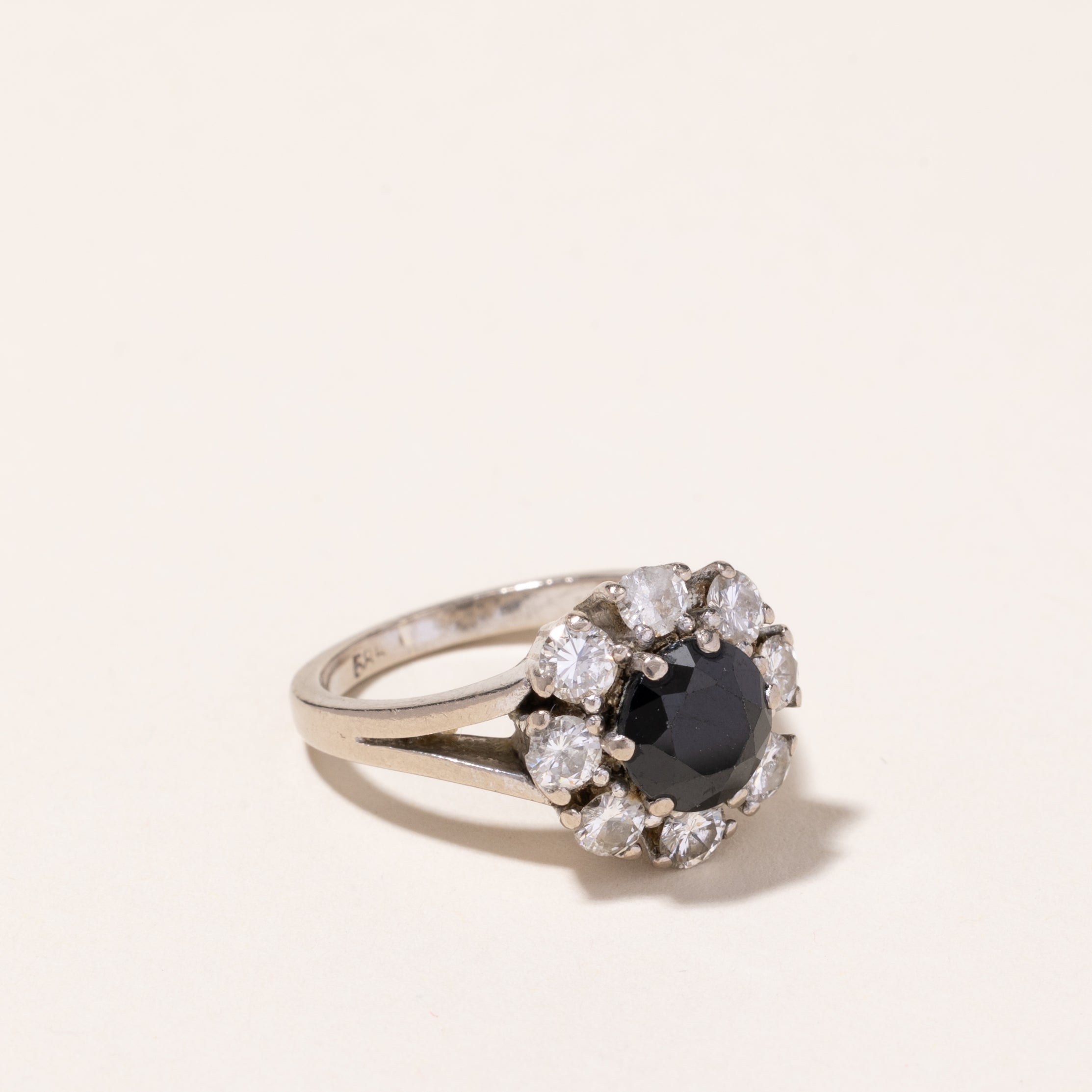14k White Gold Sapphire and Diamond Ring | 2.11ct, 1.06ctw | SZ 6