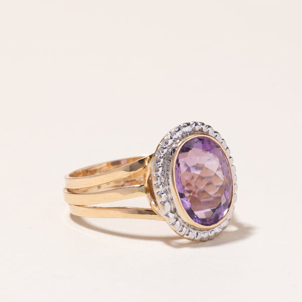 14k Yellow and White Gold Amethyst Ring | 5.29ct | SZ 11