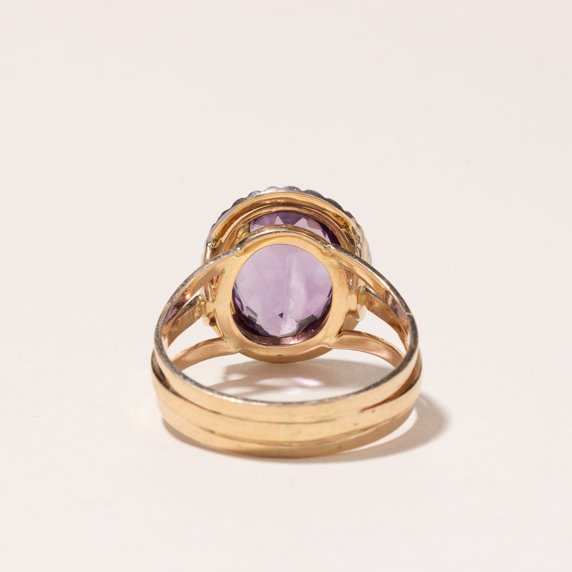 14k Yellow and White Gold Amethyst Ring | 5.29ct | SZ 11