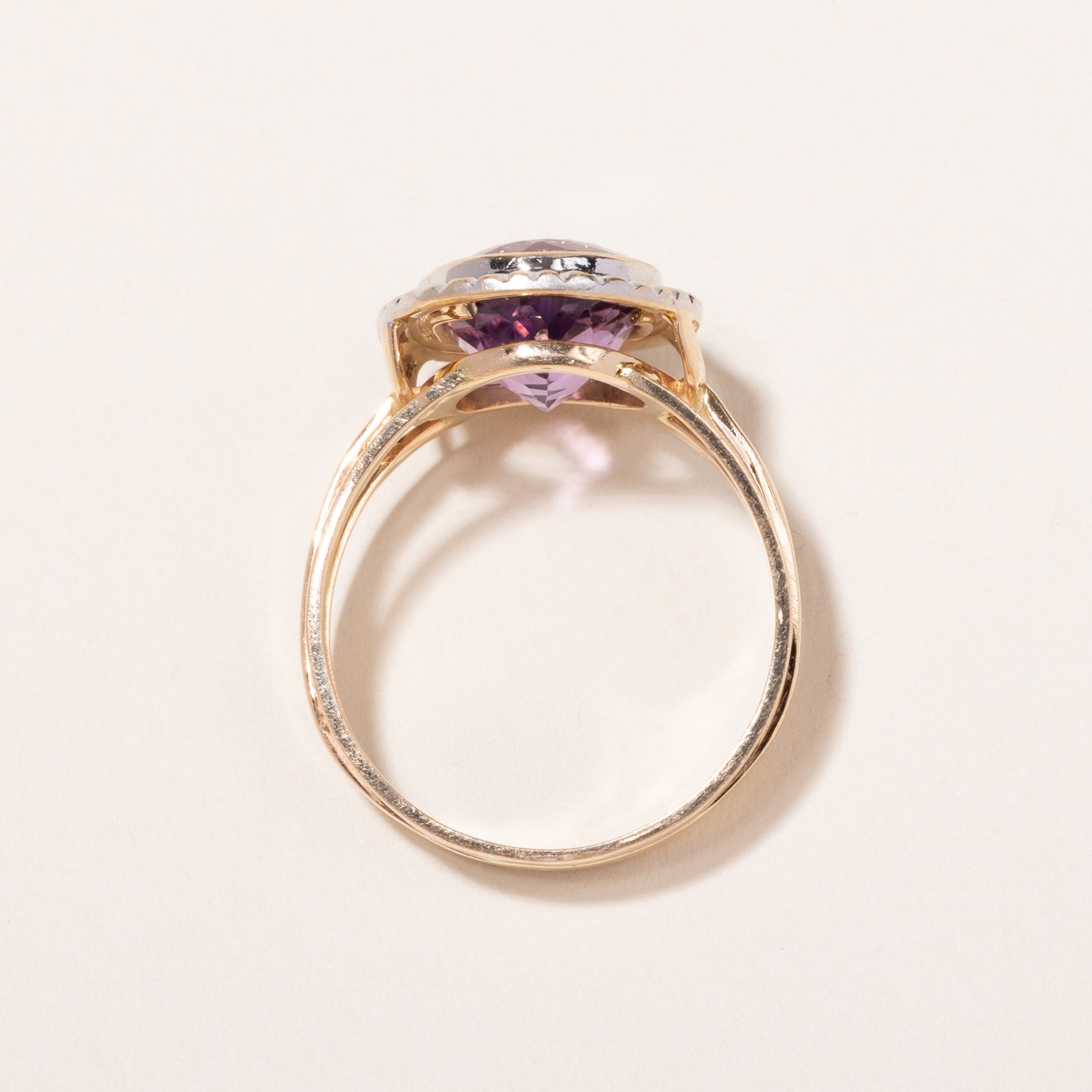 14k Yellow and White Gold Amethyst Ring | 5.29ct | SZ 11