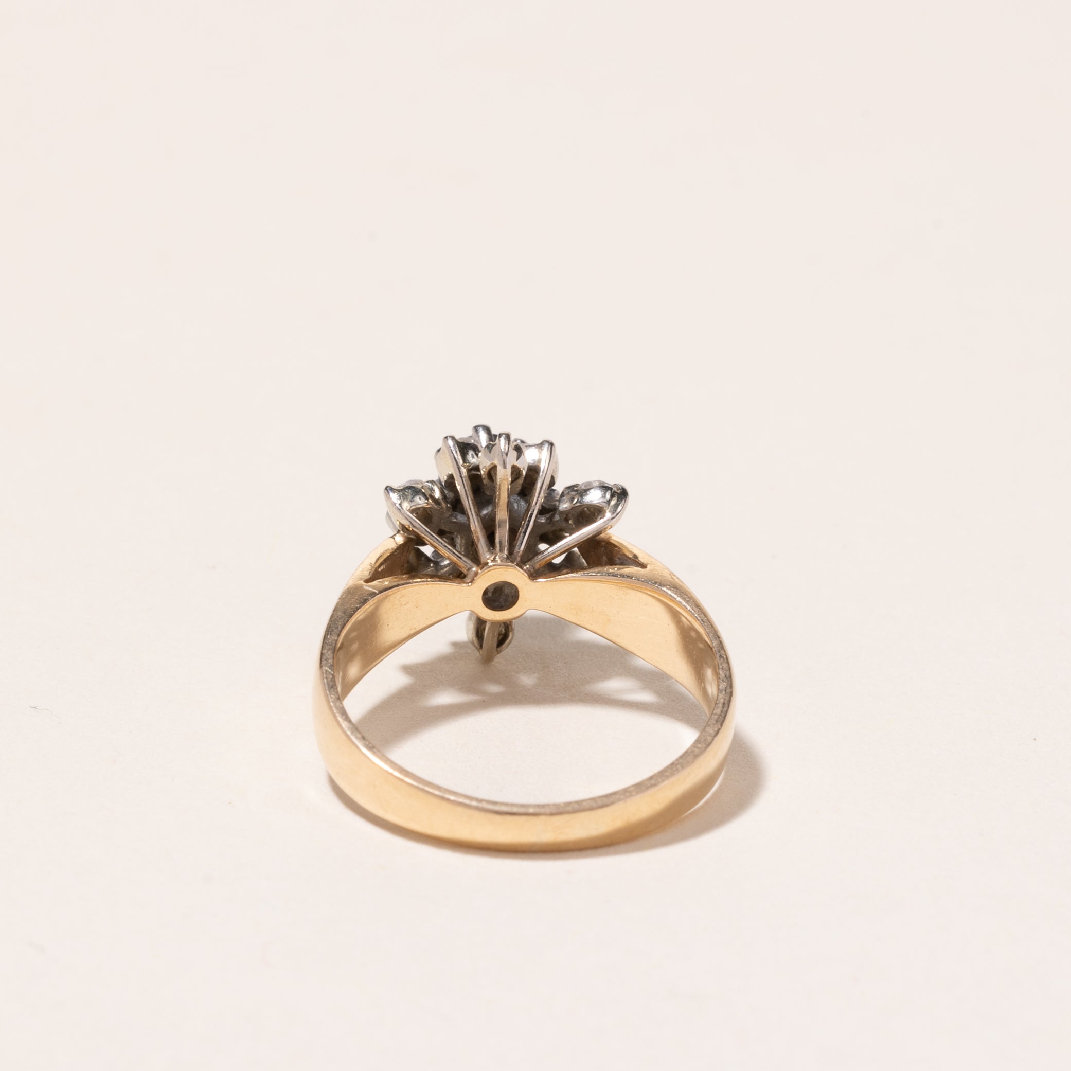 14k Yellow Gold Blue Sapphire and Diamond Ring | 0.27ct, 0.36ctw | SZ 5