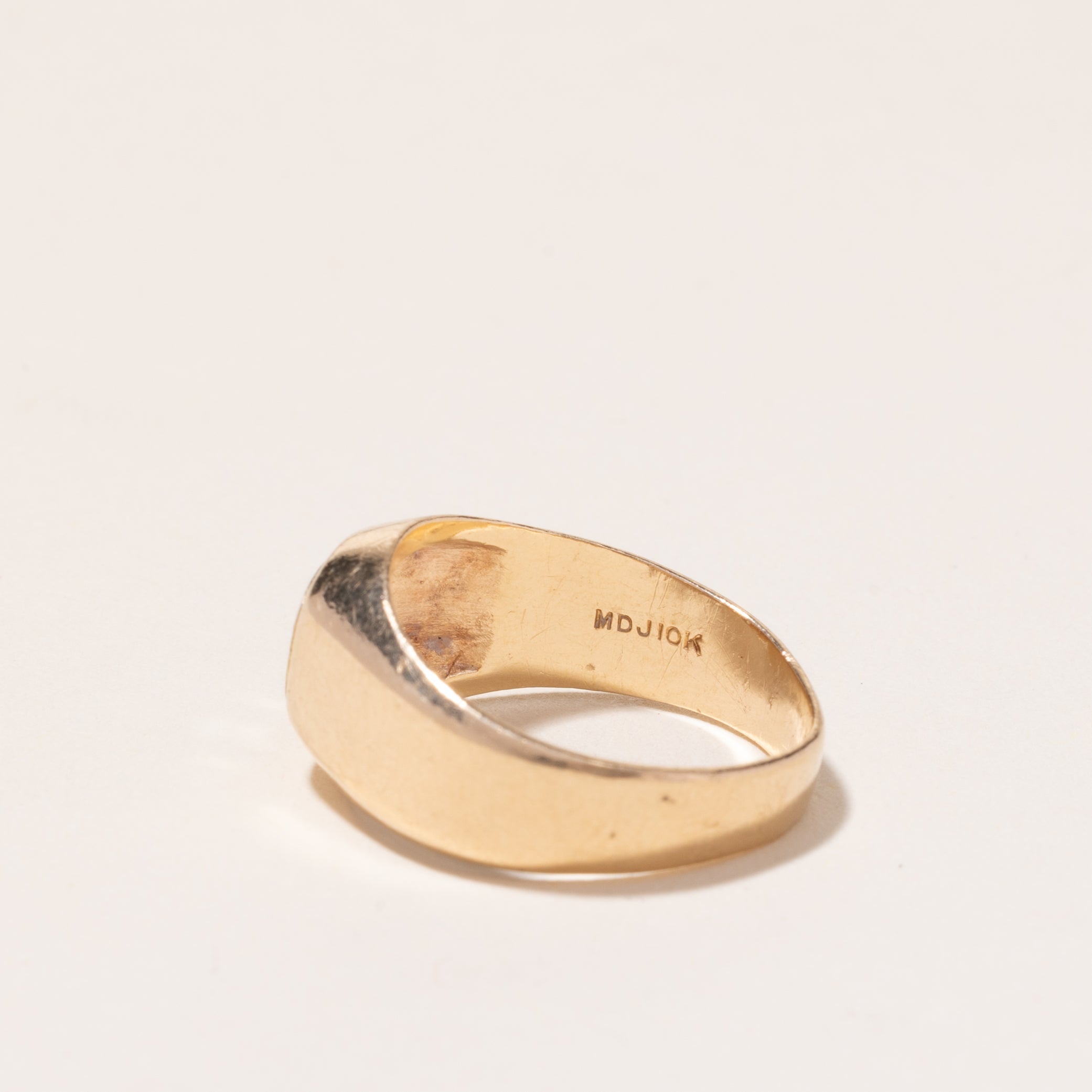 Bague en or jaune et blanc 10 carats sertie d'un diamant de 0,36 ct | Taille 7 