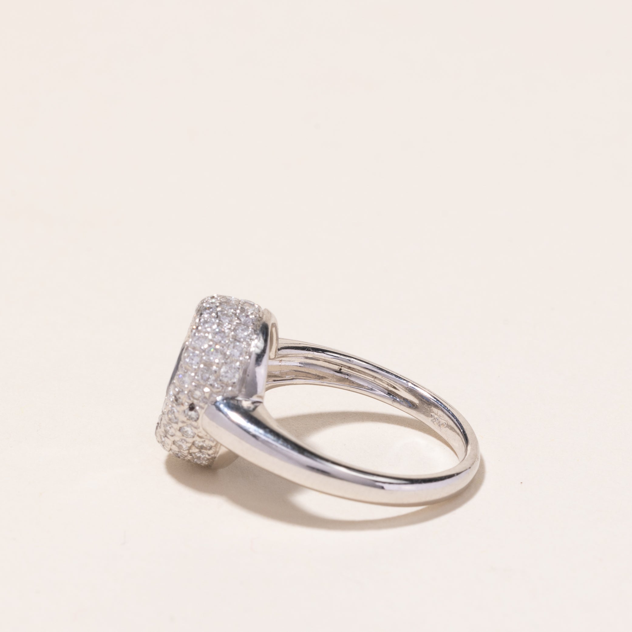 18k White Gold Blue Sapphire and Diamond Ring | 0.54ct, 0.63ctw | SZ 5