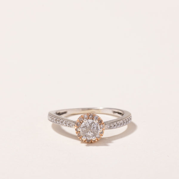 14k White & Rose Gold Diamond Ring | 0.37ctw | SZ 7