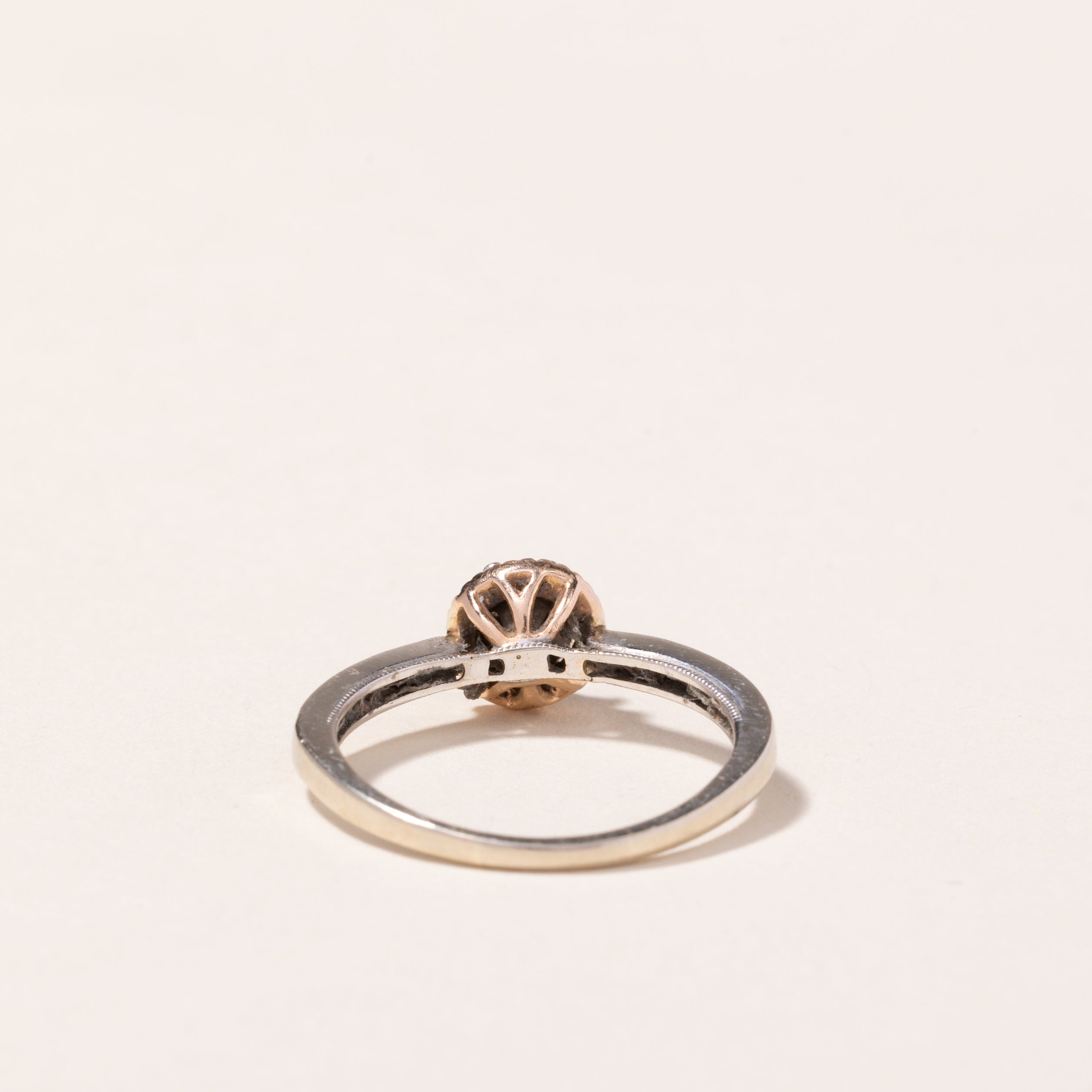 14k White & Rose Gold Diamond Ring | 0.37ctw | SZ 7