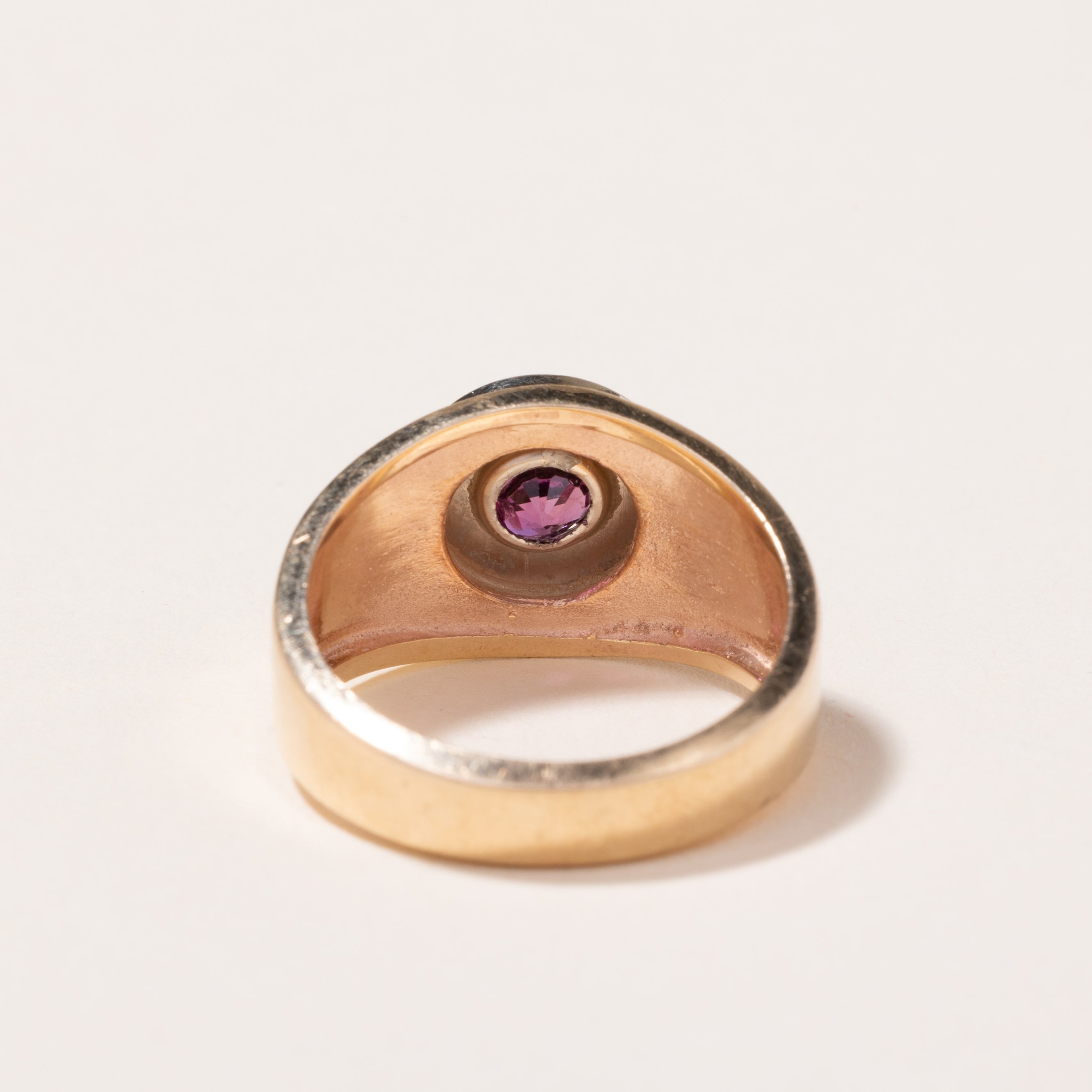 10-14k Two Tone Gold Ruby Ring | 0.64ct | SZ 9.75