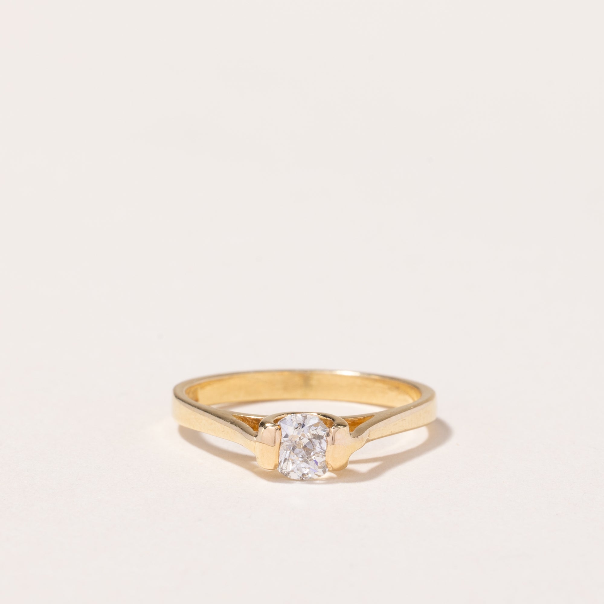 18k Yellow Gold Old Mine Cut Diamond Ring | 0.36ct | SZ 6.5