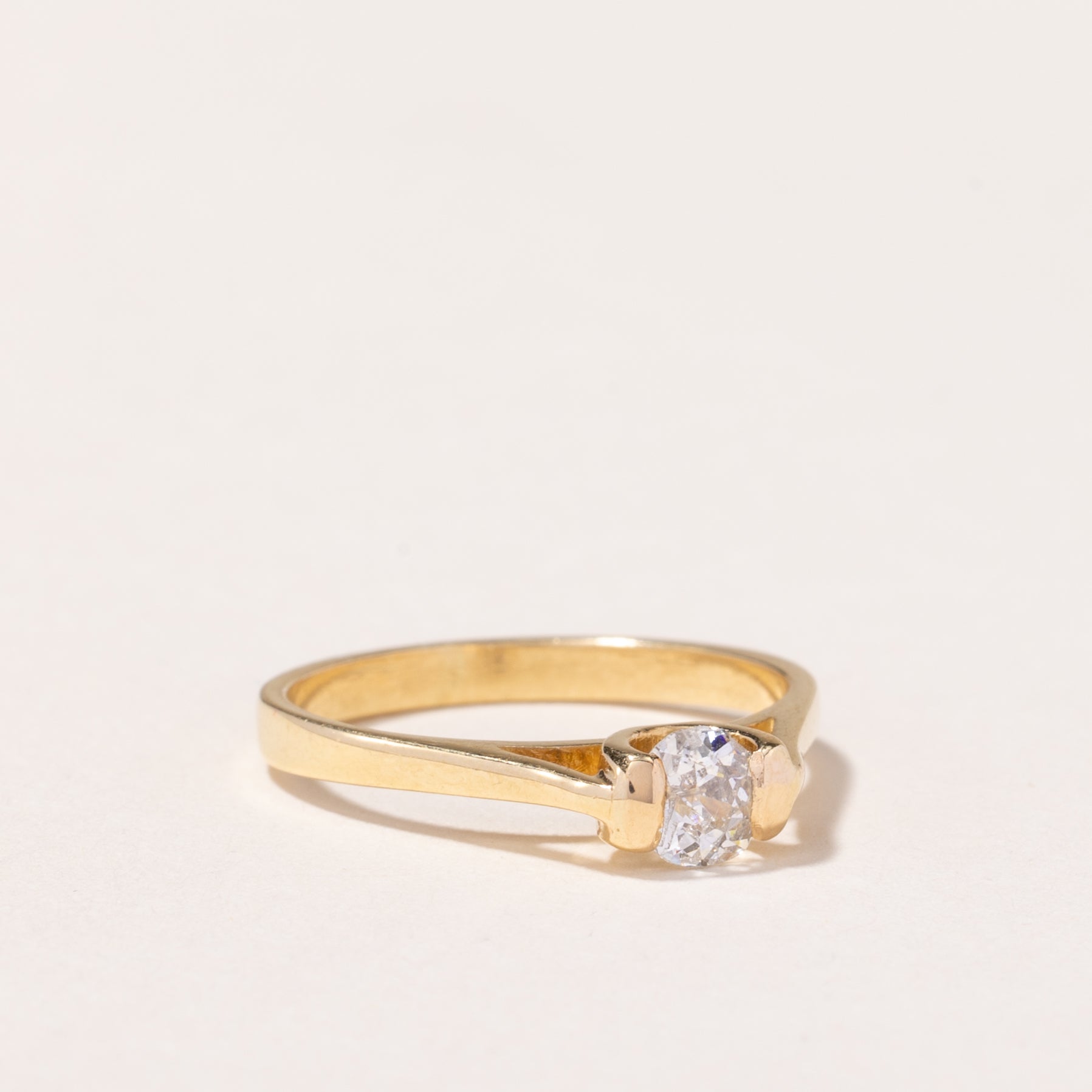 18k Yellow Gold Old Mine Cut Diamond Ring | 0.36ct | SZ 6.5