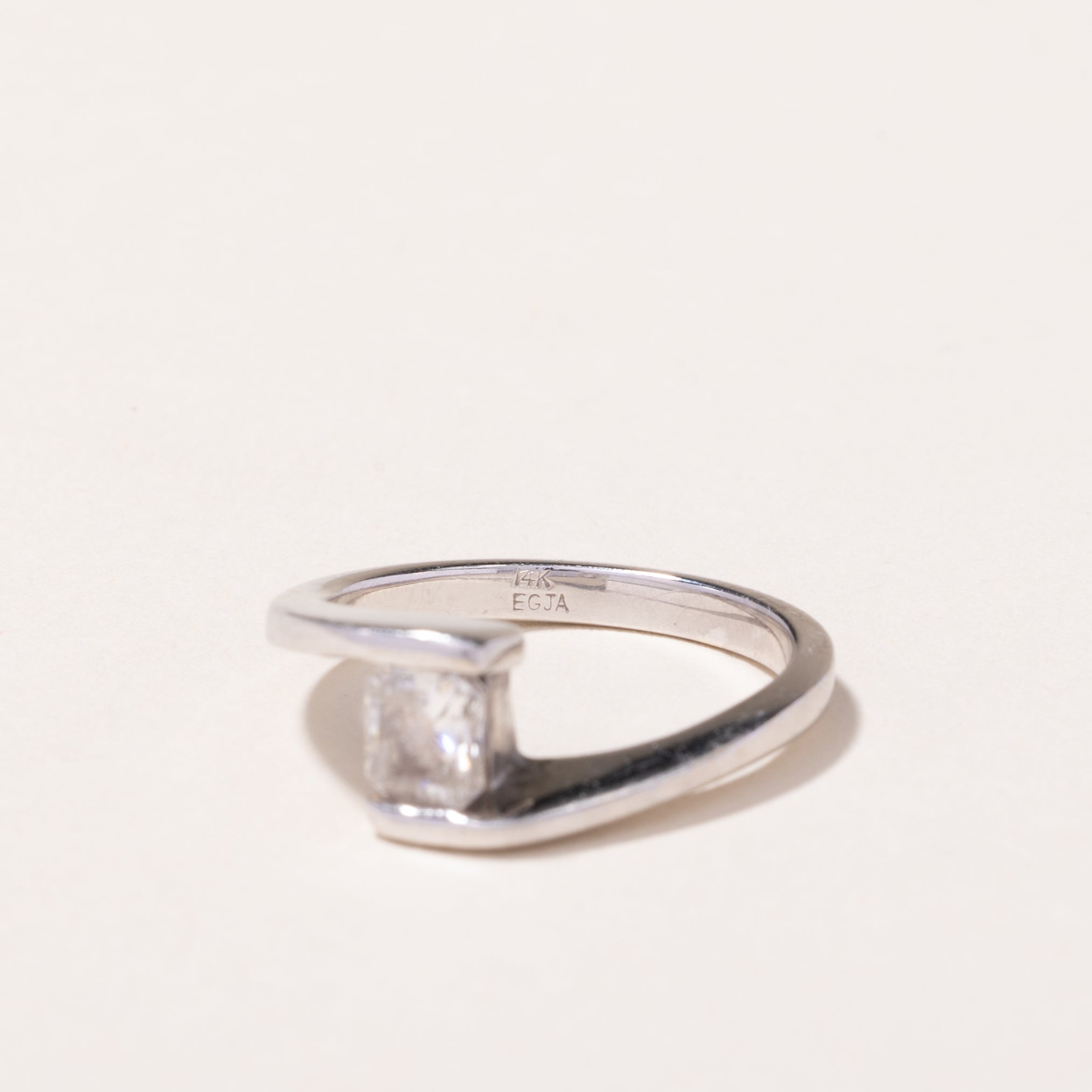 14k White Gold Diamond Engagement Ring | 0.58ct | SZ 6.75