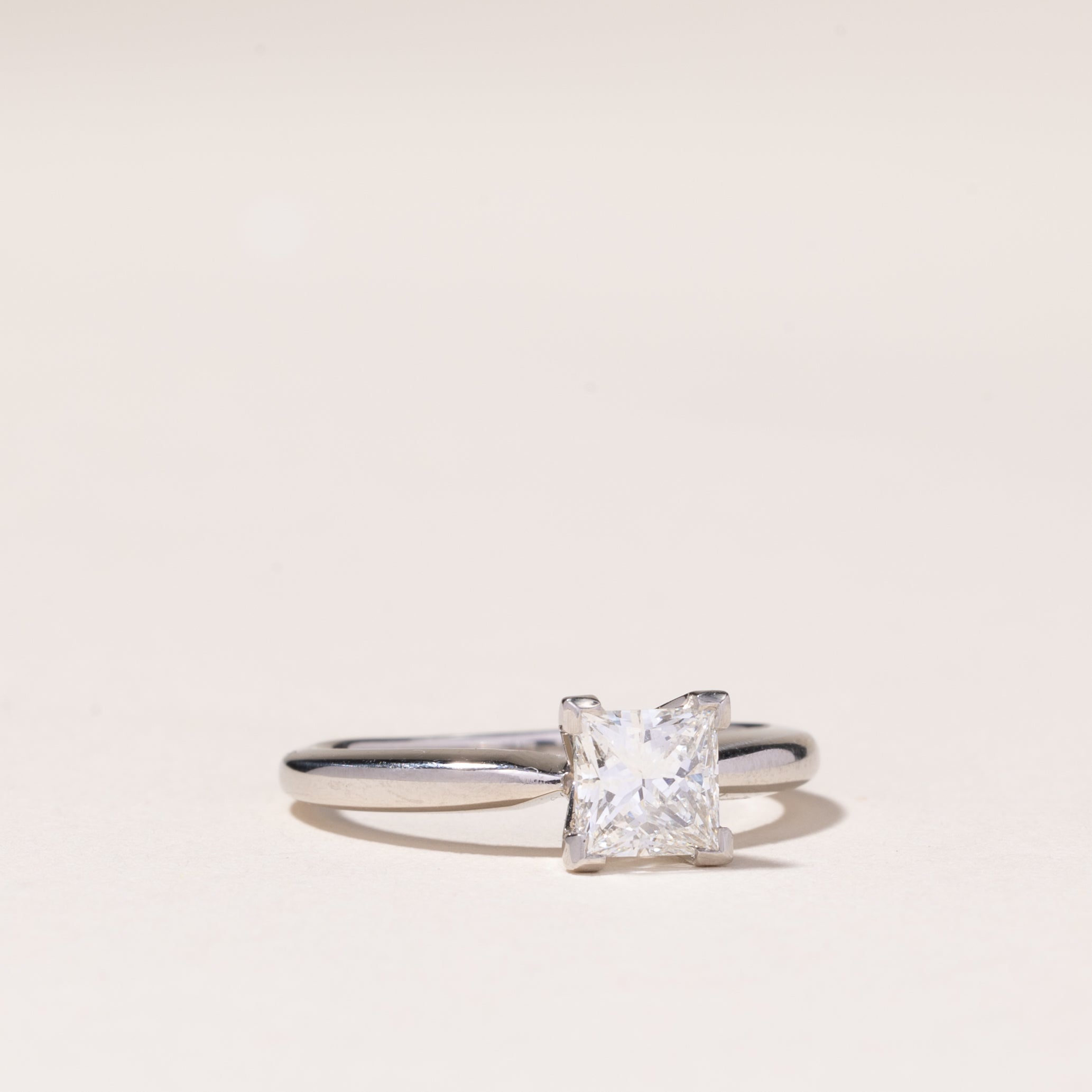 18k White Gold Princess Cut Diamond Engagement Ring | 1.01ct VS2 H | SZ 6.5