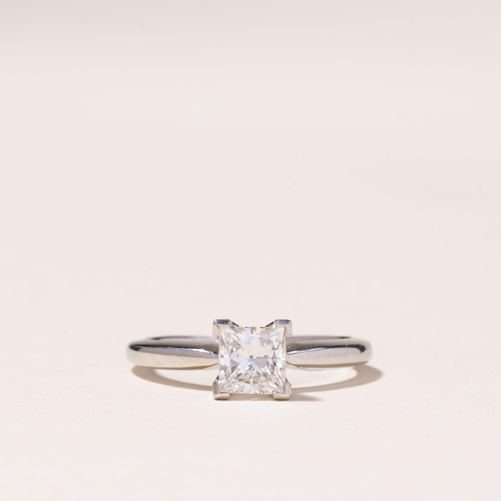 18k White Gold Princess Cut Diamond Engagement Ring | 1.01ct VS2 H | SZ 6.5