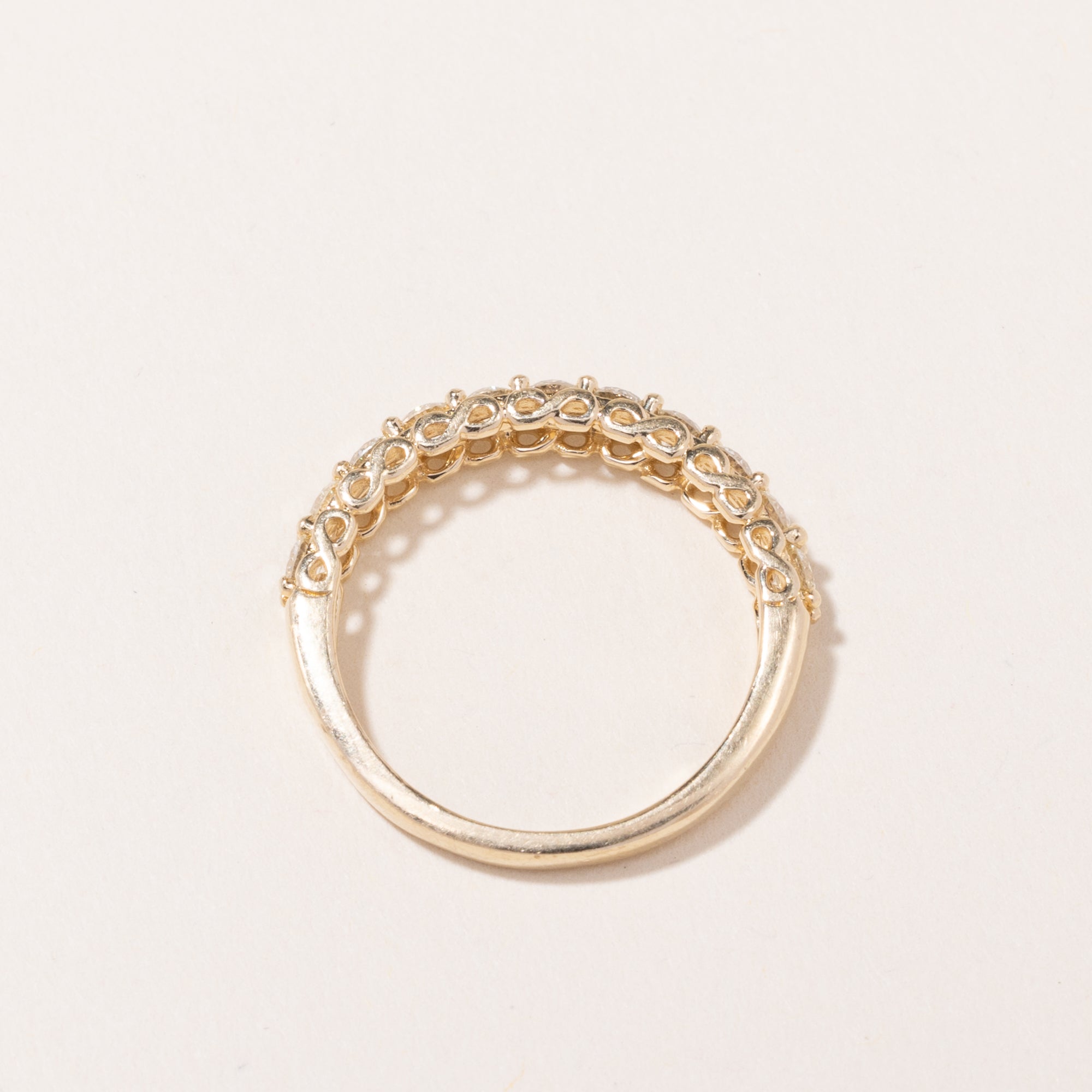 14k Yellow Gold Diamond Semi Eternity Ring | 0.44ctw | SZ 6.75