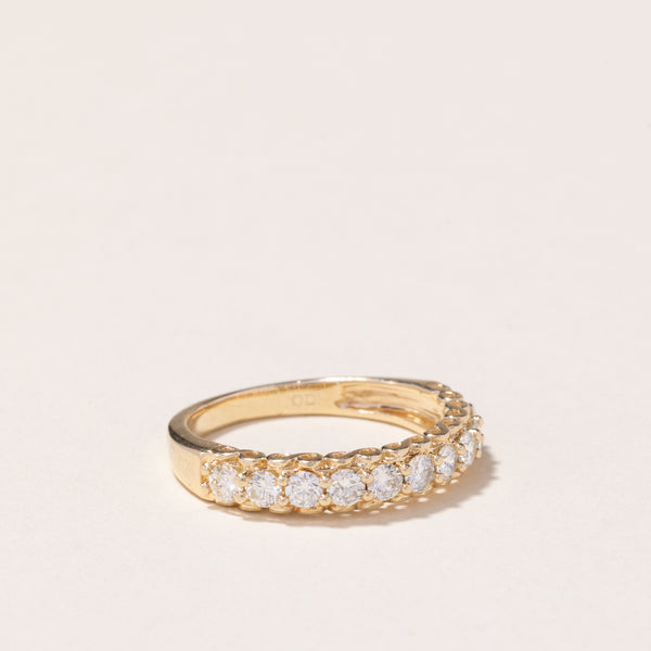 14k Yellow Gold Diamond Semi Eternity Ring | 0.44ctw | SZ 6.75