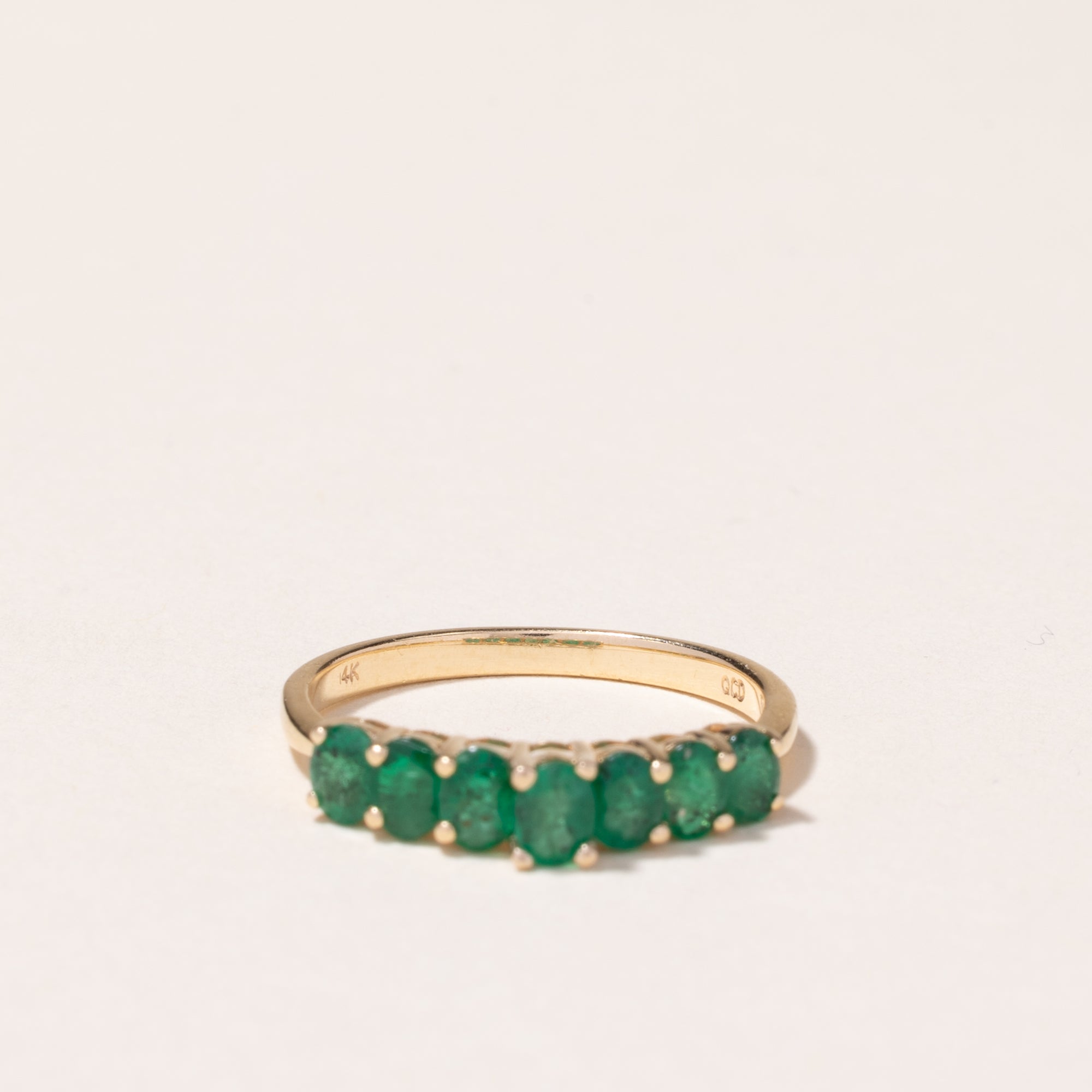 14k Yellow Gold Emerald Ring | 1.01ctw | SZ 7