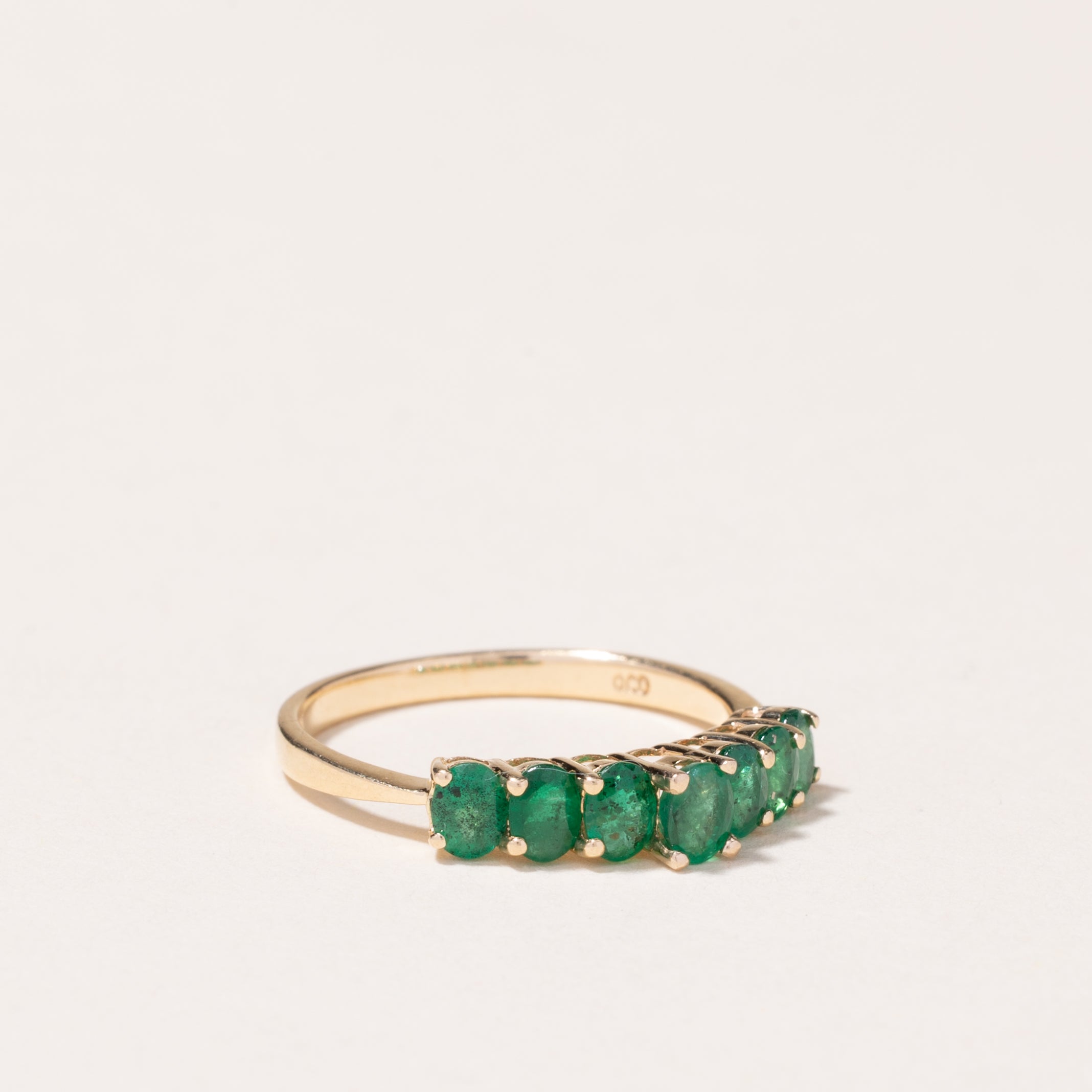 14k Yellow Gold Emerald Ring | 1.01ctw | SZ 7