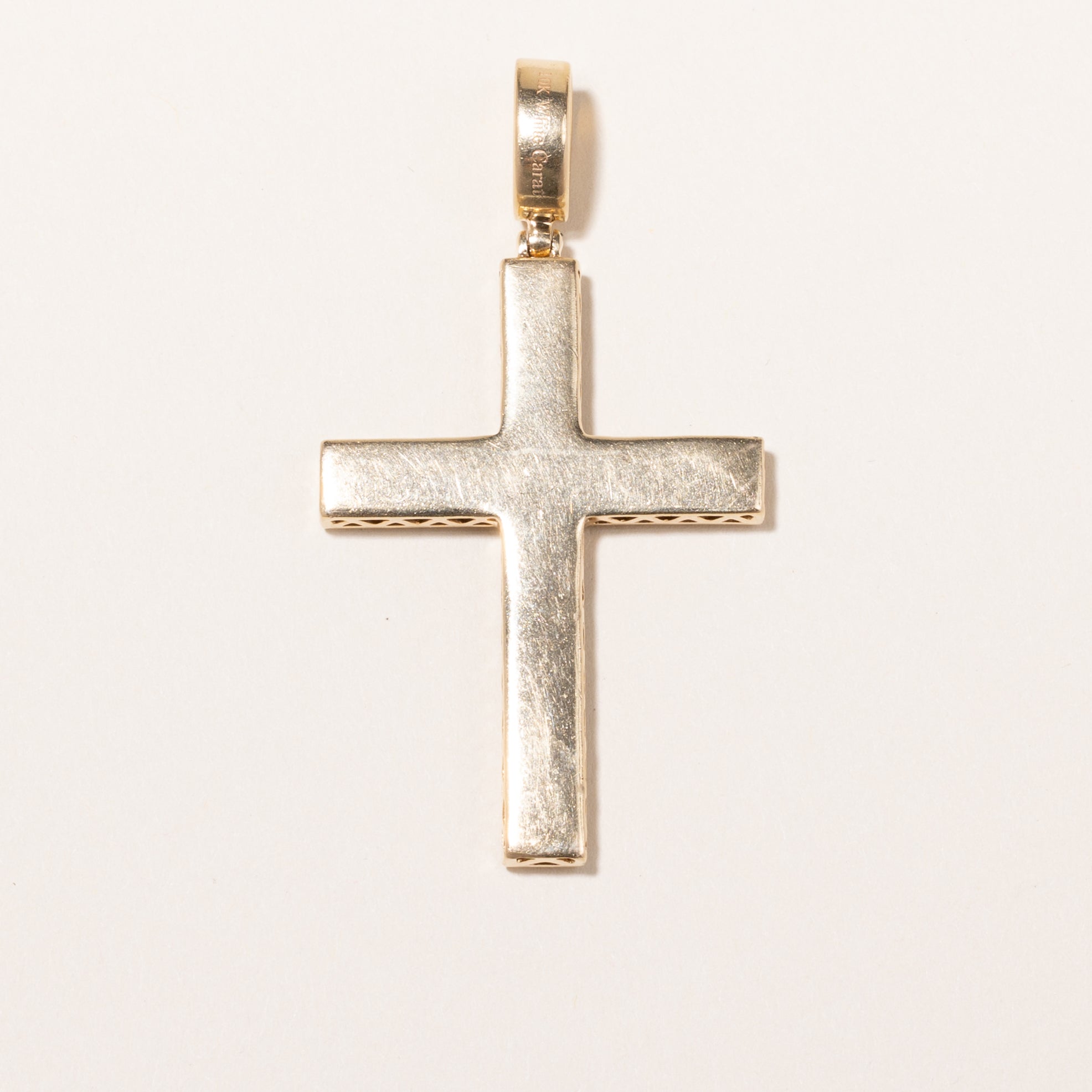 10k Yellow Gold Large Diamond Cross Pendant | 2.07ctw | 5.8x3cm