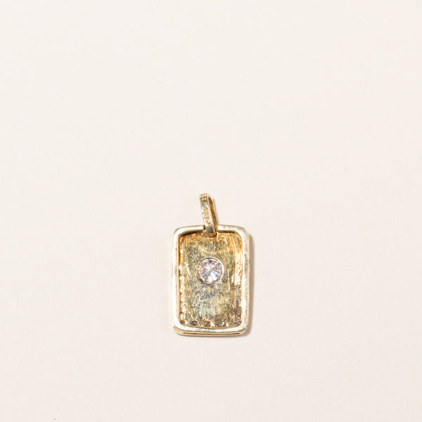 14k Yellow Gold Diamond Pendant | 0.42ctw | 2.2x1.8cm