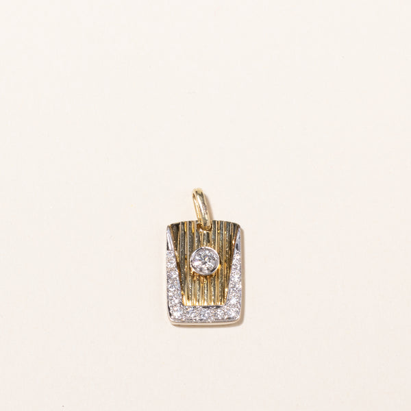 14k Yellow Gold Diamond Pendant | 0.42ctw | 2.2x1.8cm