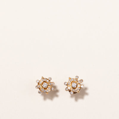 18k Yellow Gold Diamond Earring | 0.51ctw | 1cm