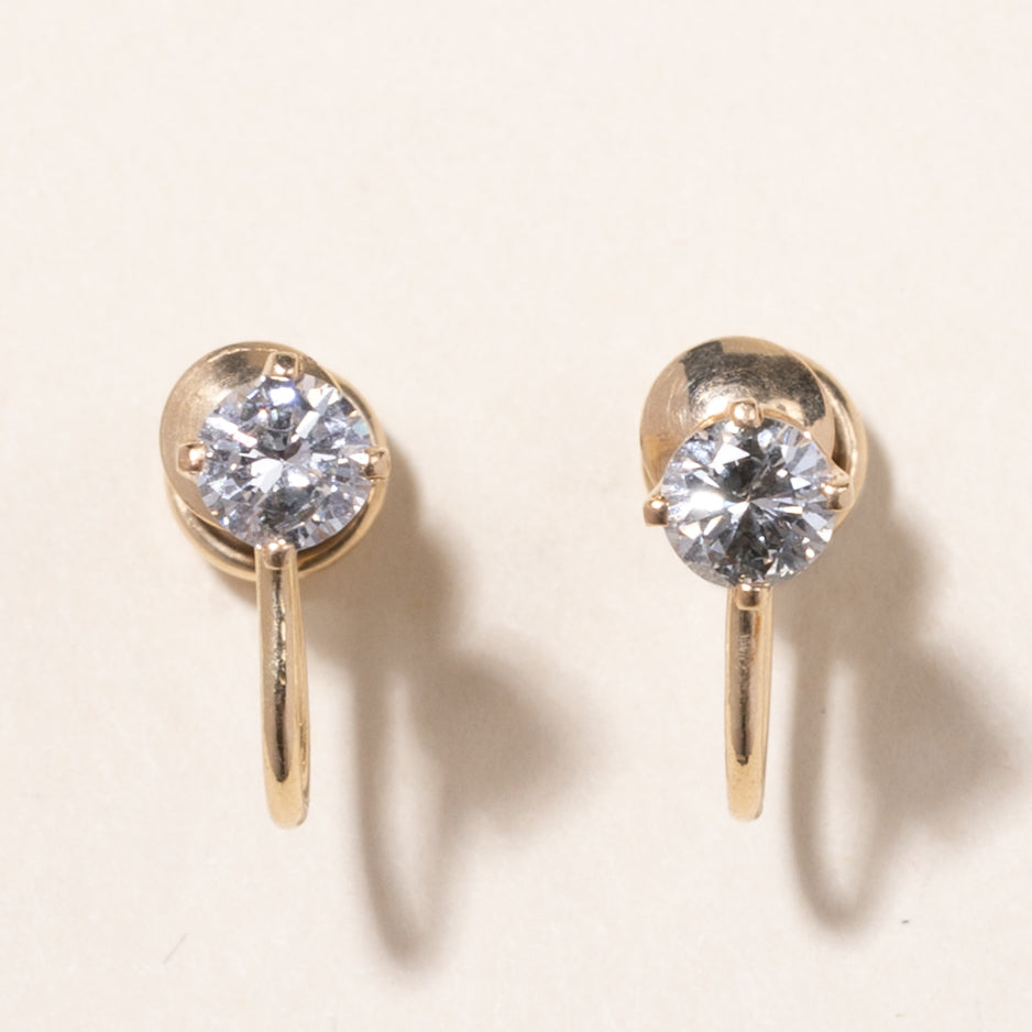 14k Yellow Gold Diamond Earrings | 0.66ctw | 2x1x0.4cm