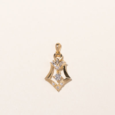 14k Yellow Gold Diamond Pendant | 0.35ctw | 2.8x1.5cm