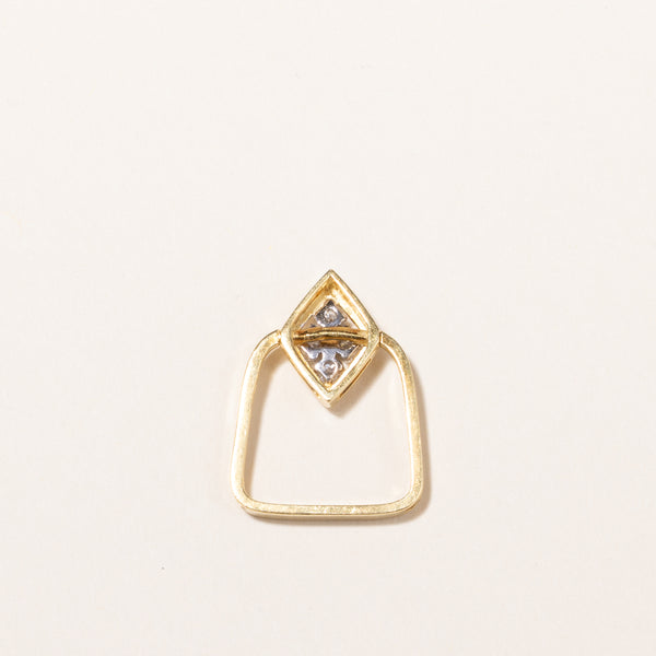 18k Yellow Gold Diamond Pendant | 0.16ctw | 2x2.5cm