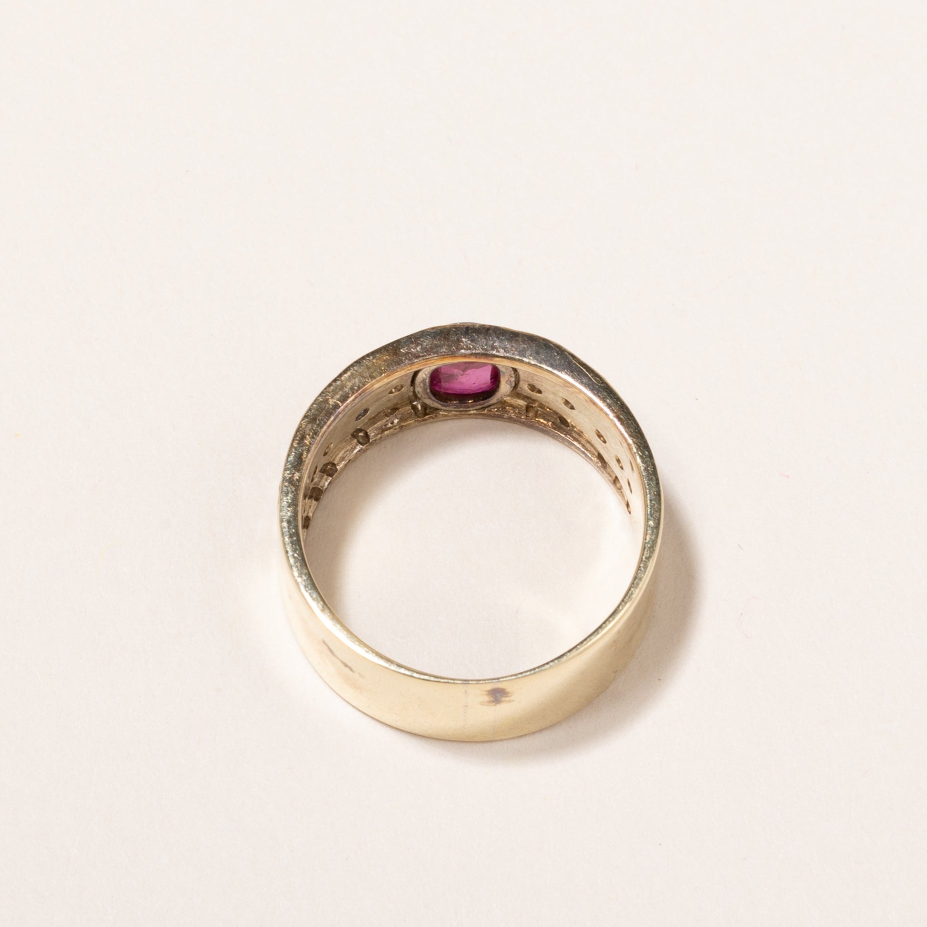 14k Yellow Gold Ruby and Diamond Ring | 0.51ct, 0.52ctw | SZ 7