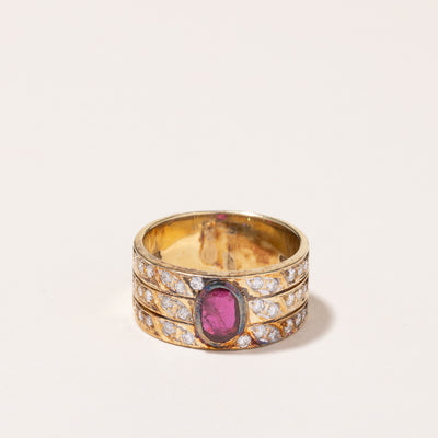 14k Yellow Gold Ruby and Diamond Ring | 0.51ct, 0.52ctw | SZ 7