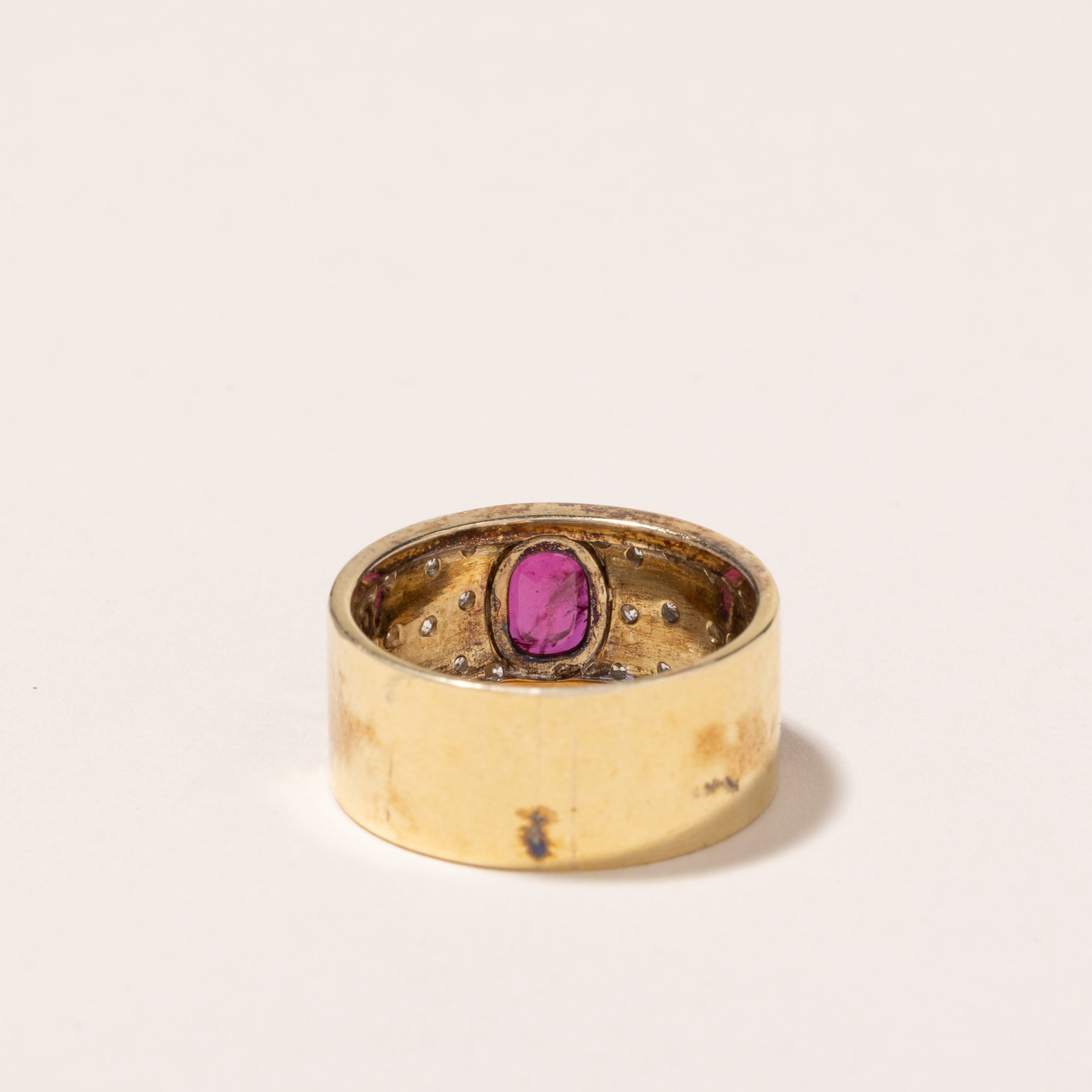 14k Yellow Gold Ruby and Diamond Ring | 0.51ct, 0.52ctw | SZ 7