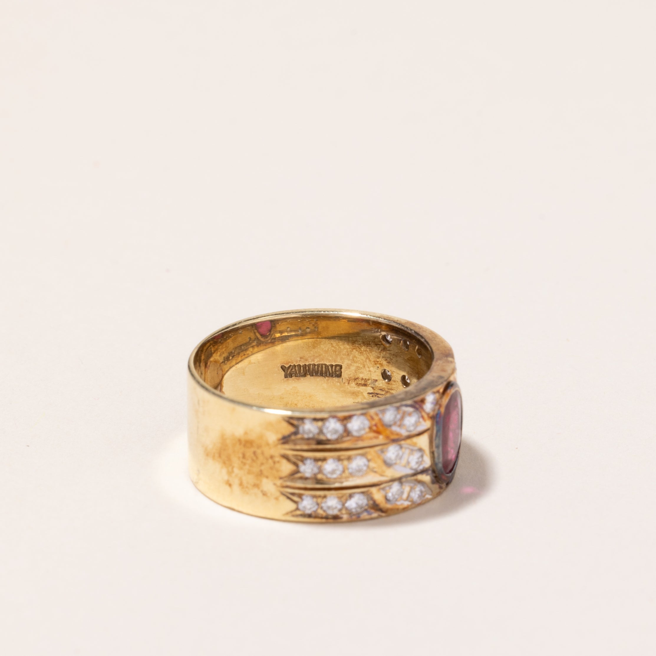 14k Yellow Gold Ruby and Diamond Ring | 0.51ct, 0.52ctw | SZ 7
