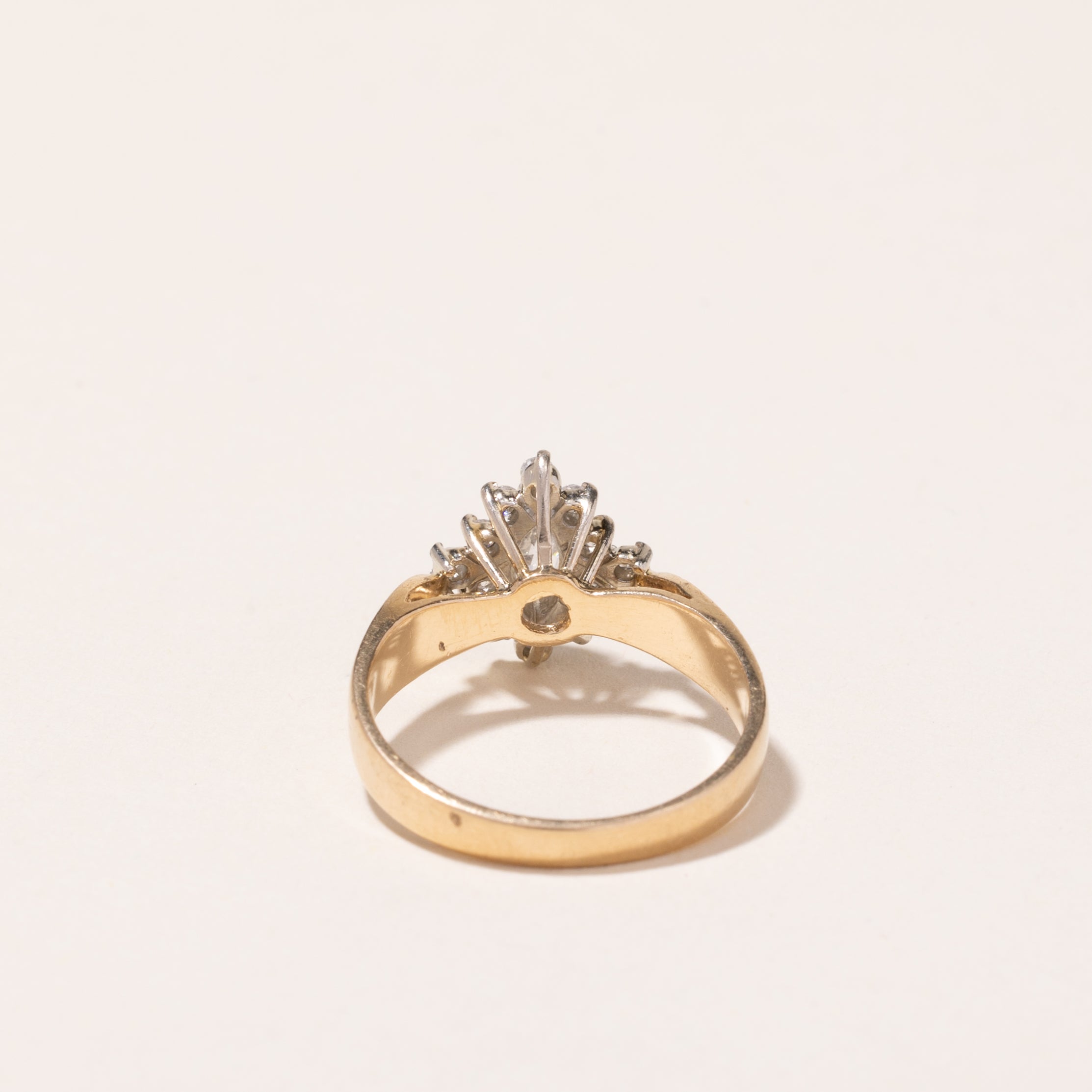 Bague en or jaune 14 carats sertie de diamants | 0,44 ct | Taille 5,75 