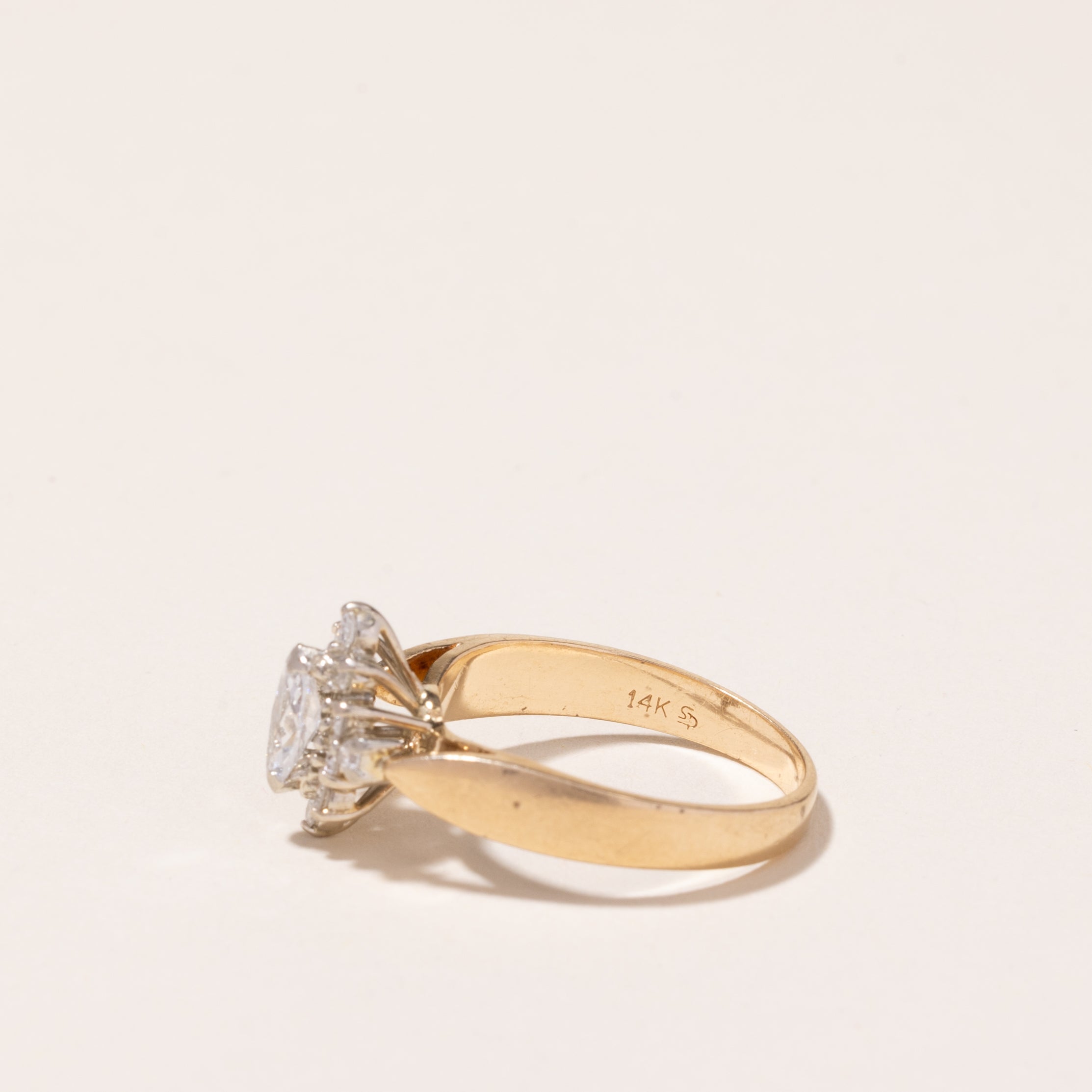 Bague en or jaune 14 carats sertie de diamants | 0,44 ct | Taille 5,75 