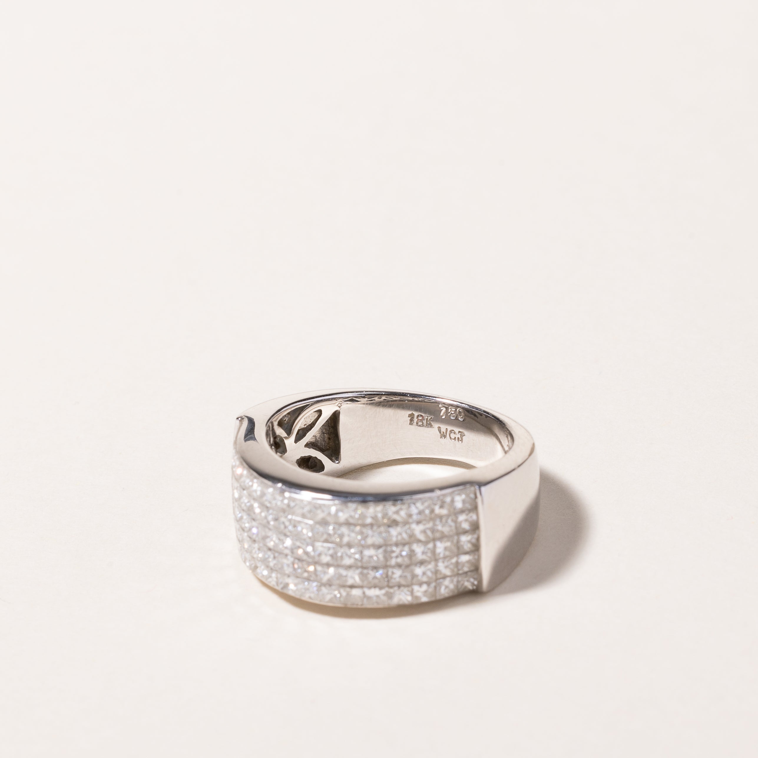 18k White Gold 5 Row Diamond Ring | 2.08ctw | SZ 6.25