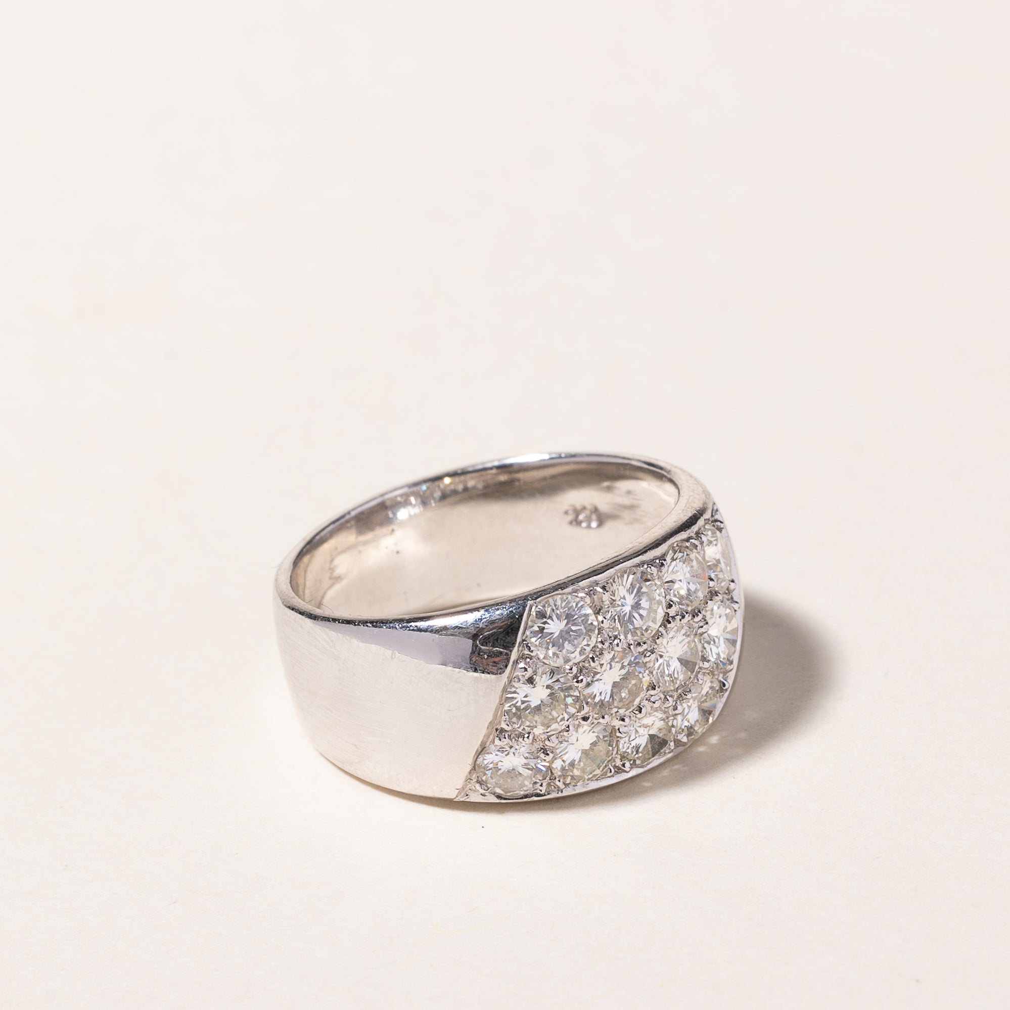 18k White Gold 3 Row Diamond Ring | 1.50ctw | SZ 6