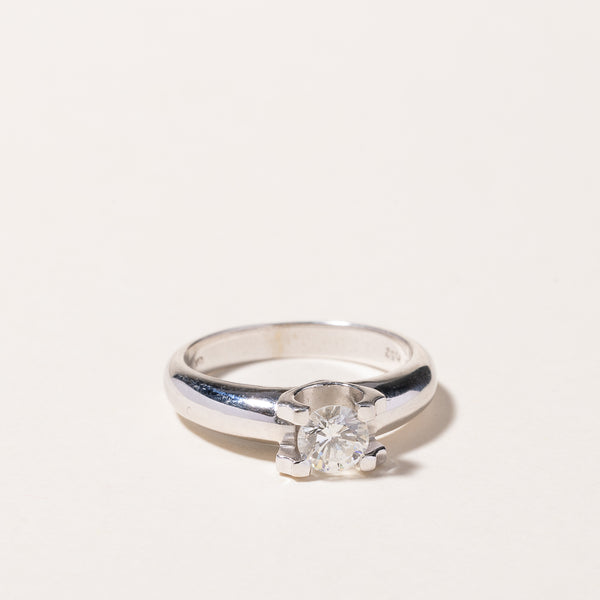 18k White Gold Solitaire Diamond Engagement Ring | 0.52ct VS2 F | SZ 6.25