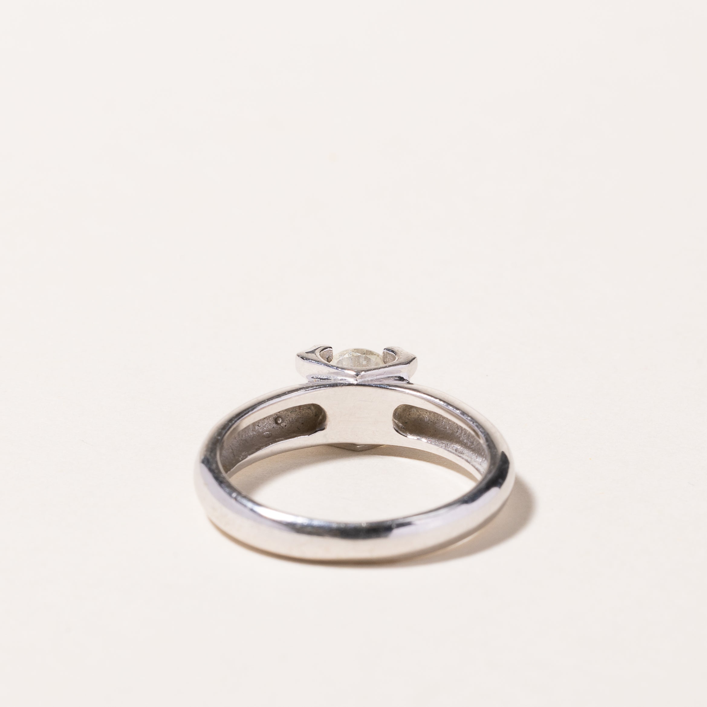 18k White Gold Solitaire Diamond Engagement Ring | 0.52ct VS2 F | SZ 6.25
