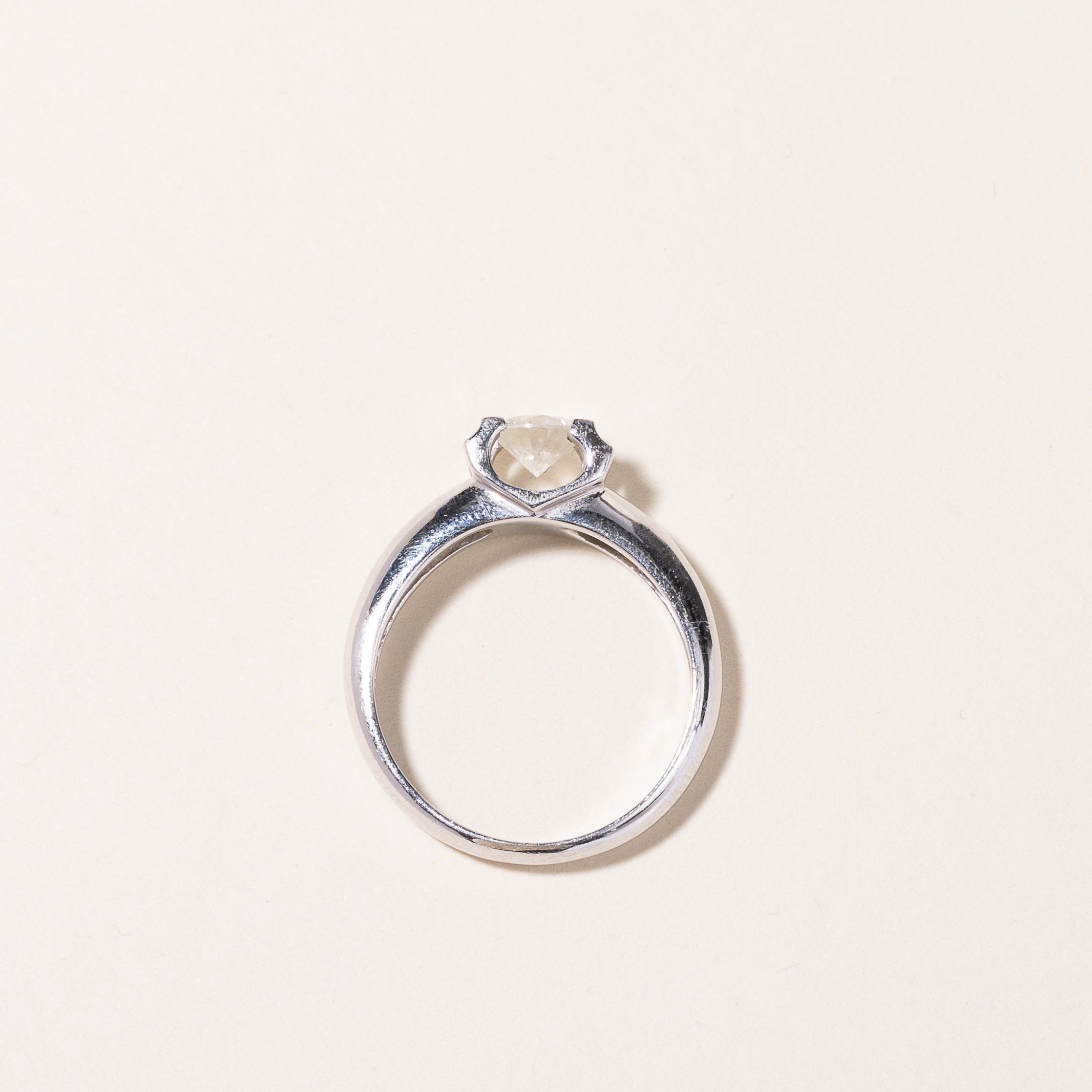 18k White Gold Solitaire Diamond Engagement Ring | 0.52ct VS2 F | SZ 6.25