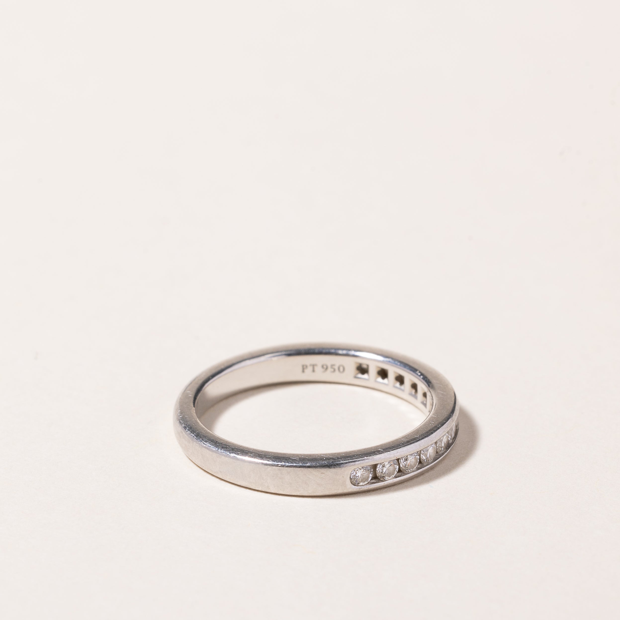 Tiffany & Co.' Platinum Tiffany Setting Wedding Band | 0.13ctw | SZ 4.5