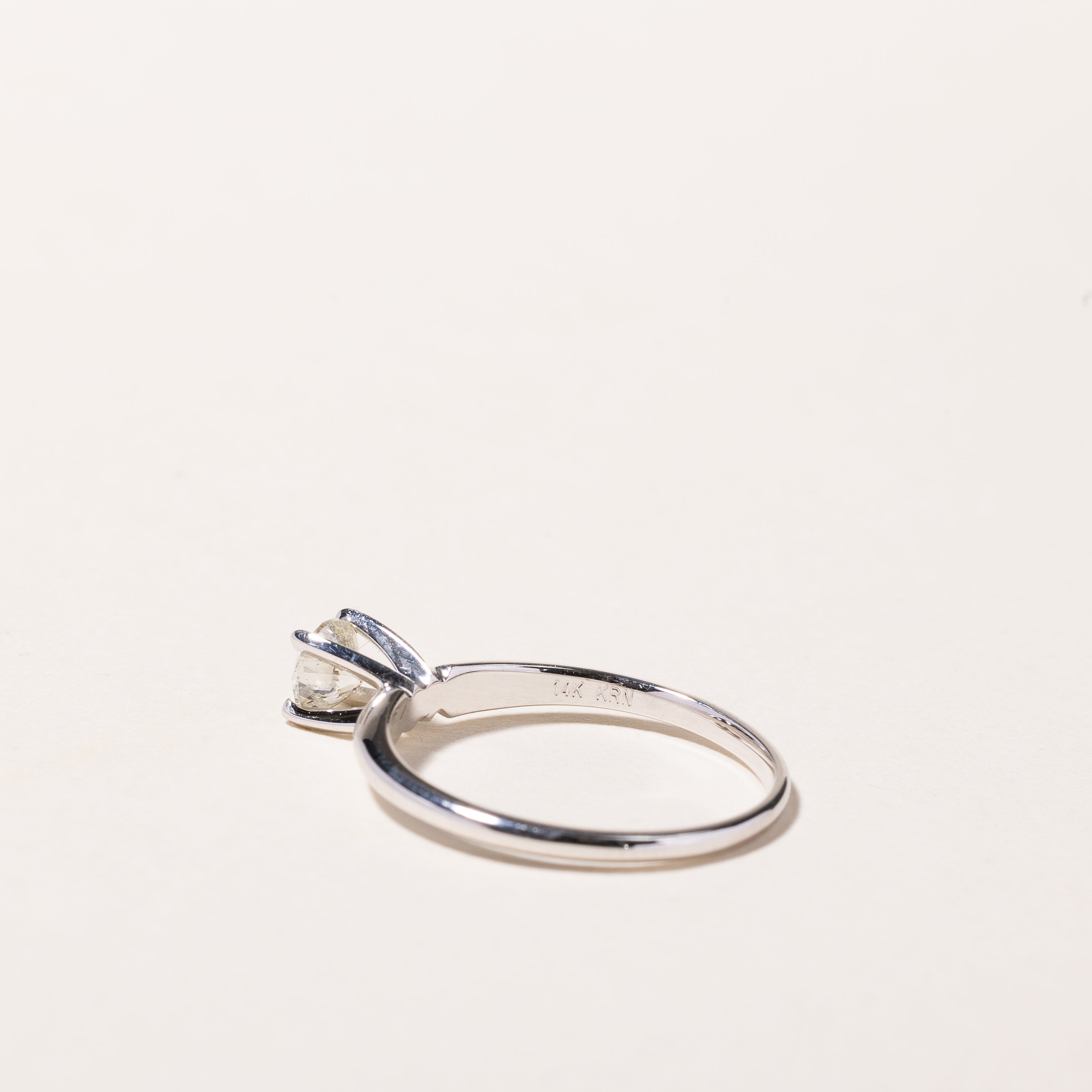 14k White Gold Diamond Engagement Ring | 0.47ct I1 J | SZ 7