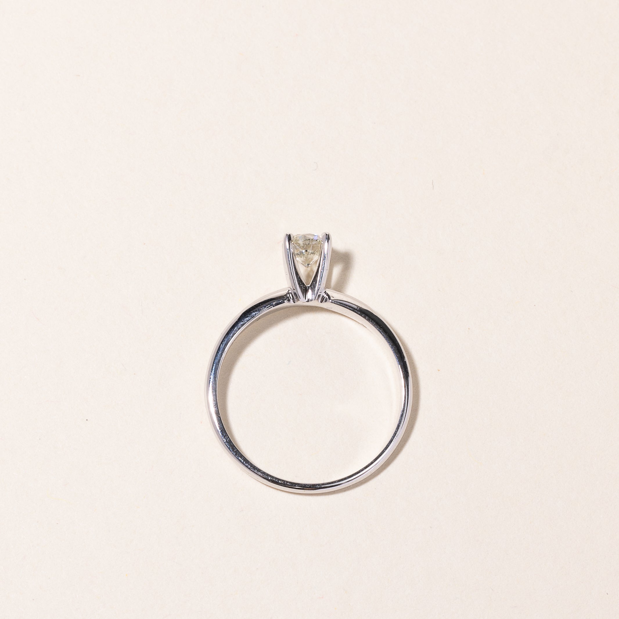 14k White Gold Diamond Engagement Ring | 0.47ct I1 J | SZ 7