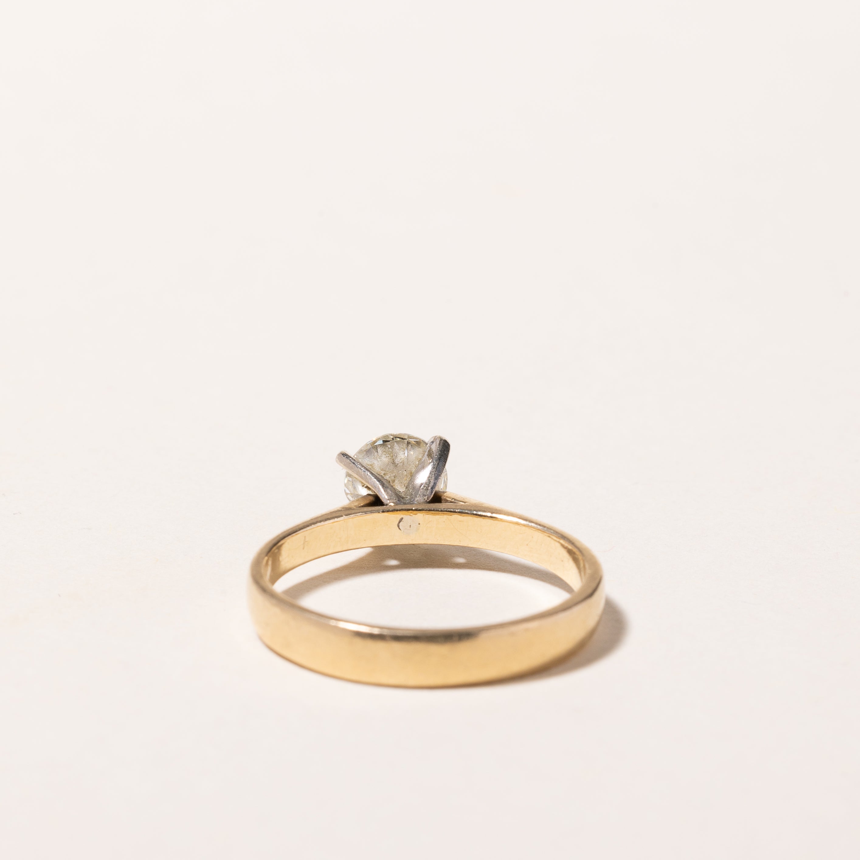 Bague de fiançailles en or jaune 14 carats avec diamant | 0,71 ct VVS2 I/J | Taille 5 